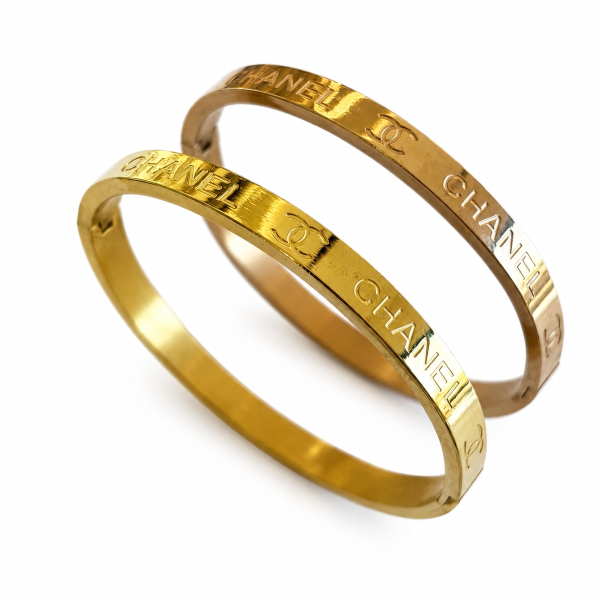 Engraved Gold Bangle Set