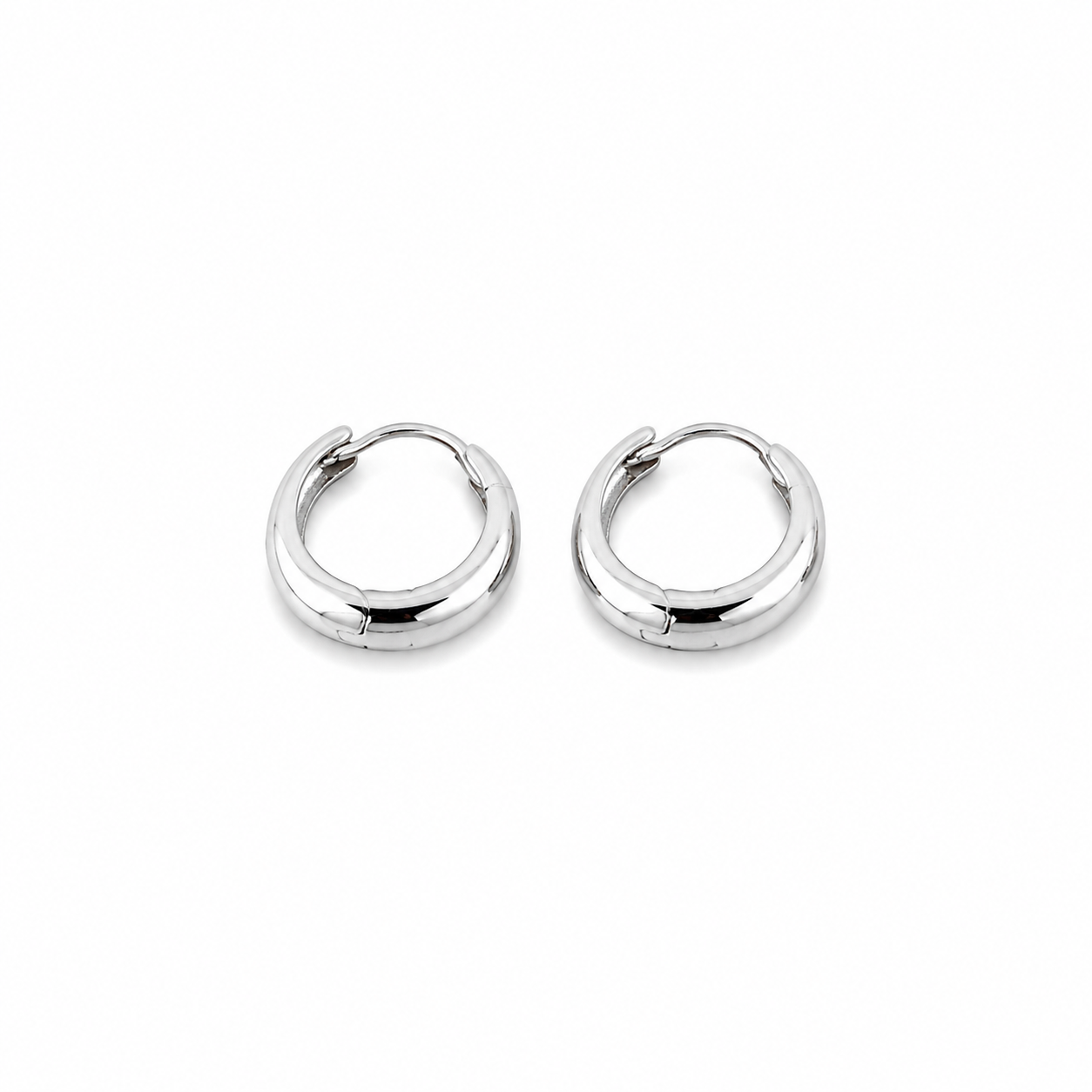 Silver Mini Bold Huggie Earrings