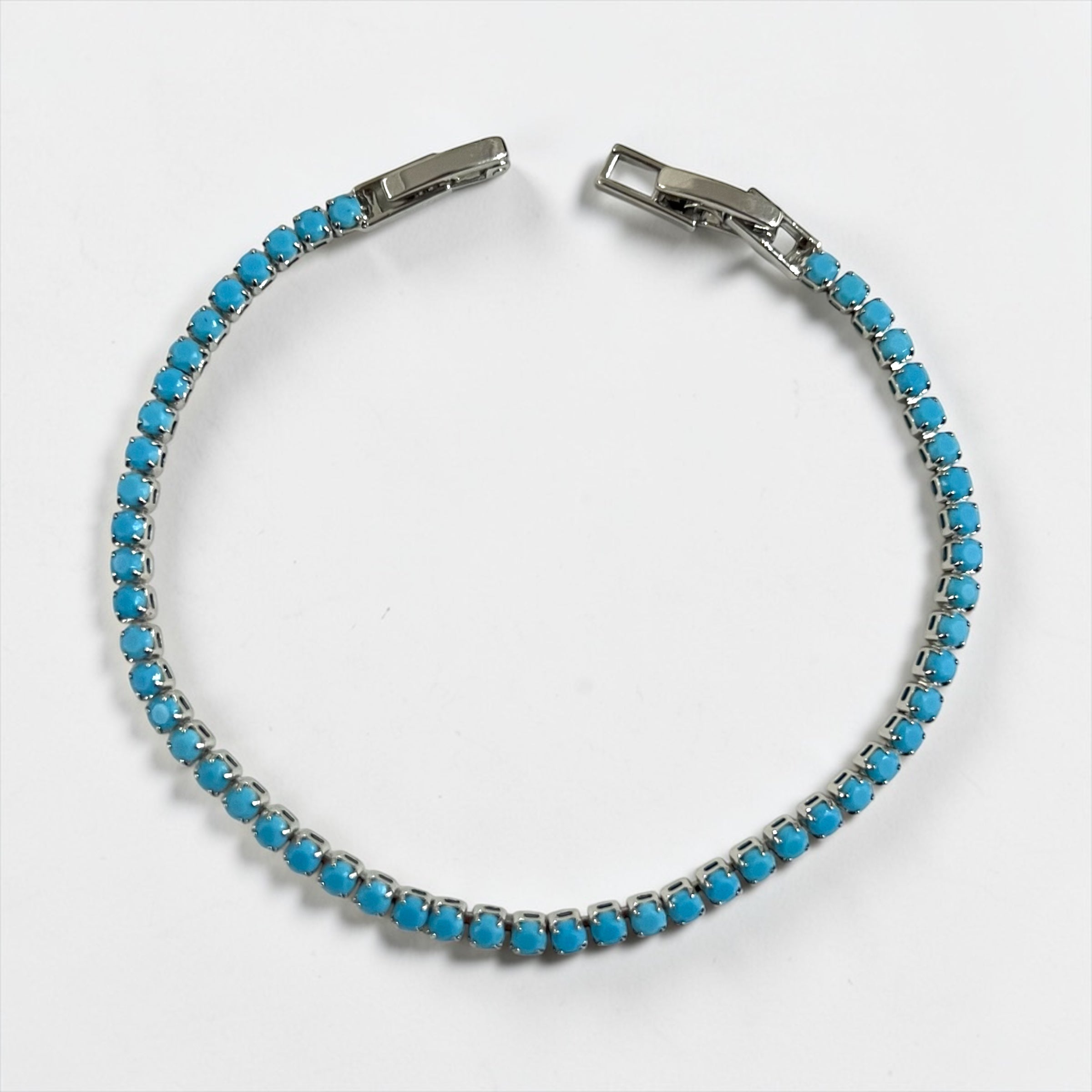 Tennis Bracelet Trio – Silver & Turquoise