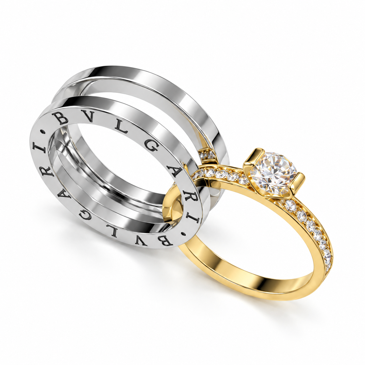 Luxe twins Duo Ring – Gold & Silver