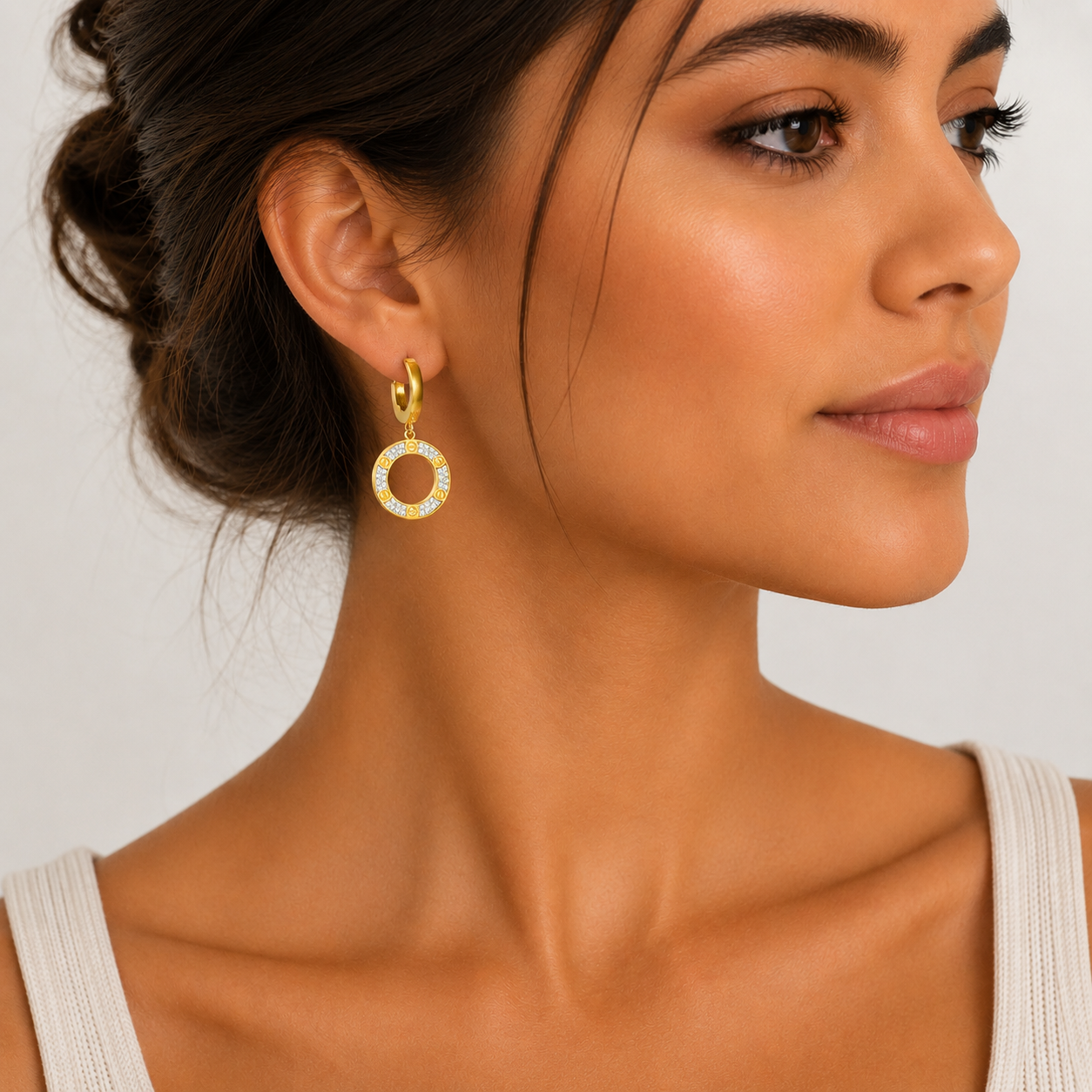 cartier Halo Gold Hoop Earrings