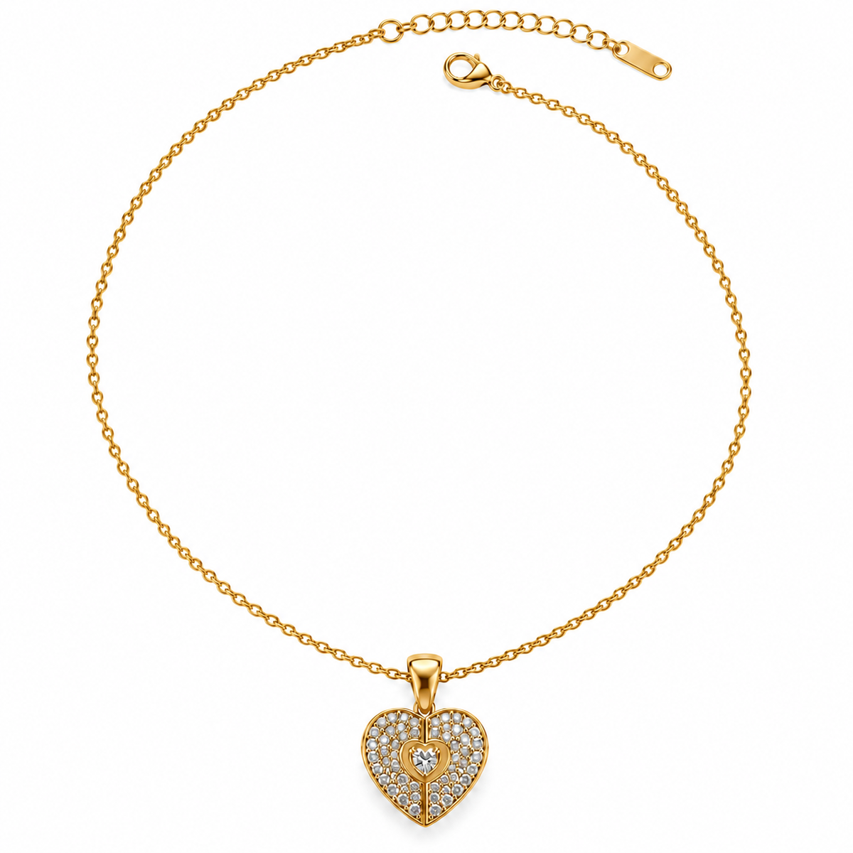 Angelic Heart Duo Necklace-open and close