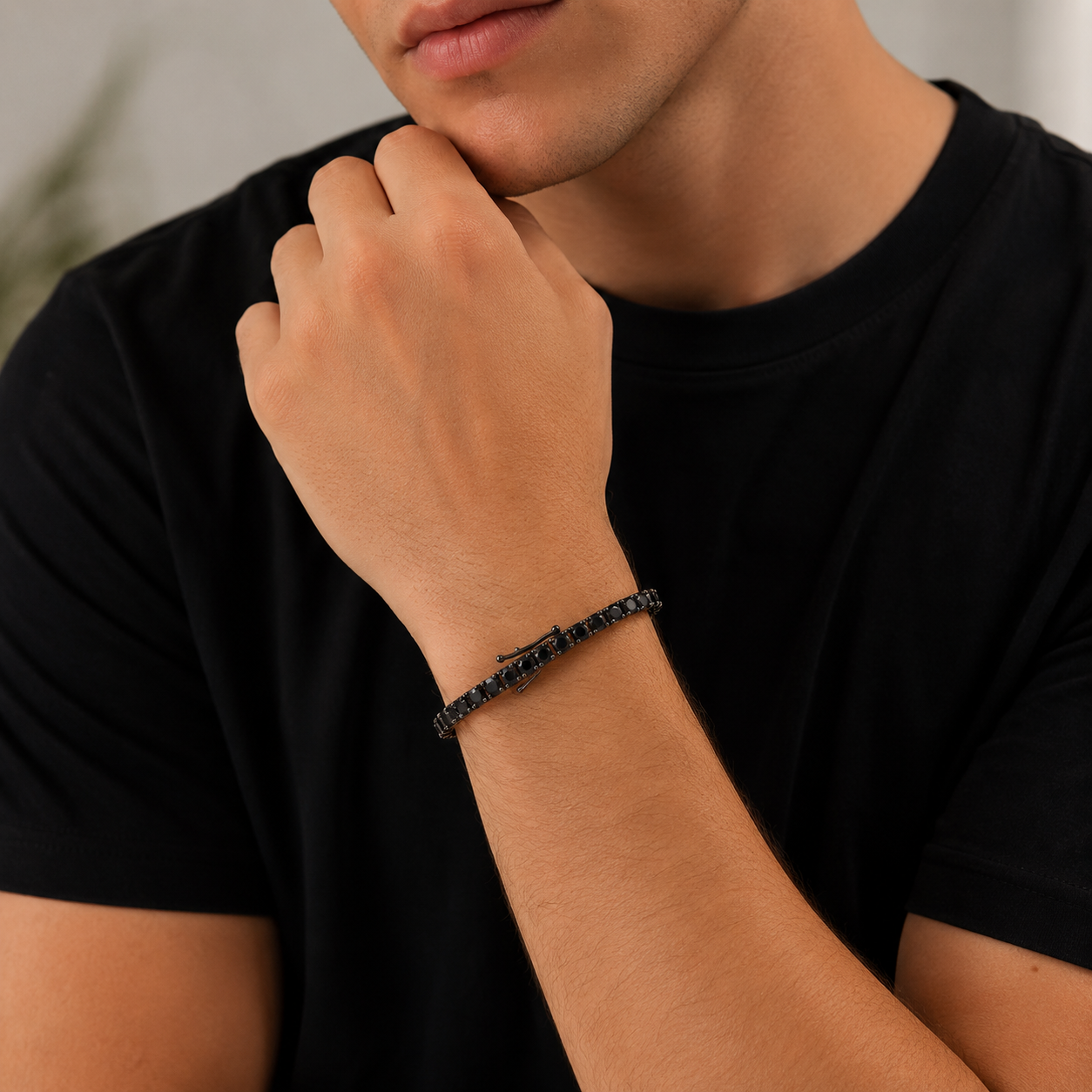 Silver 925 full black(3mm) Tennis Bracelet – Ultra Black Luxe Edition