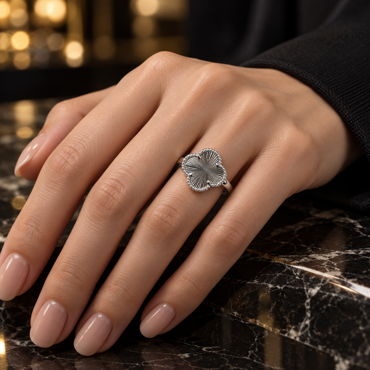 Clover Ring(Free size)– Modern Luck & Shine