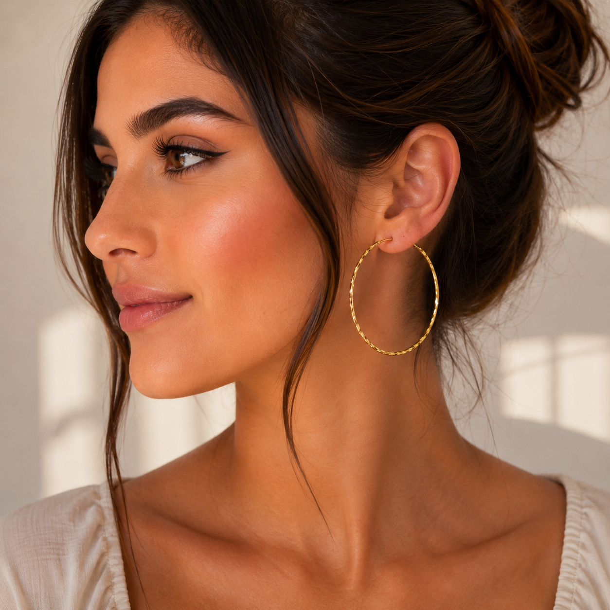 Classic Gold Hoop Earrings(5.5cm diameter)