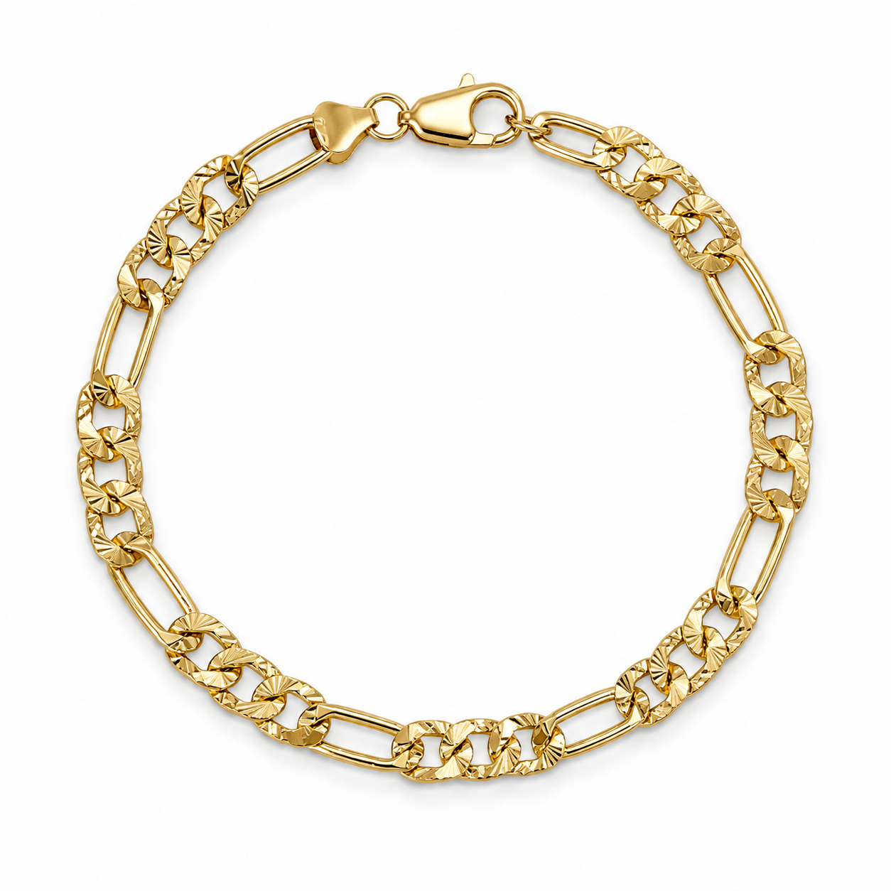 Striated Figaro Bracelet(7.5mm-21cm)