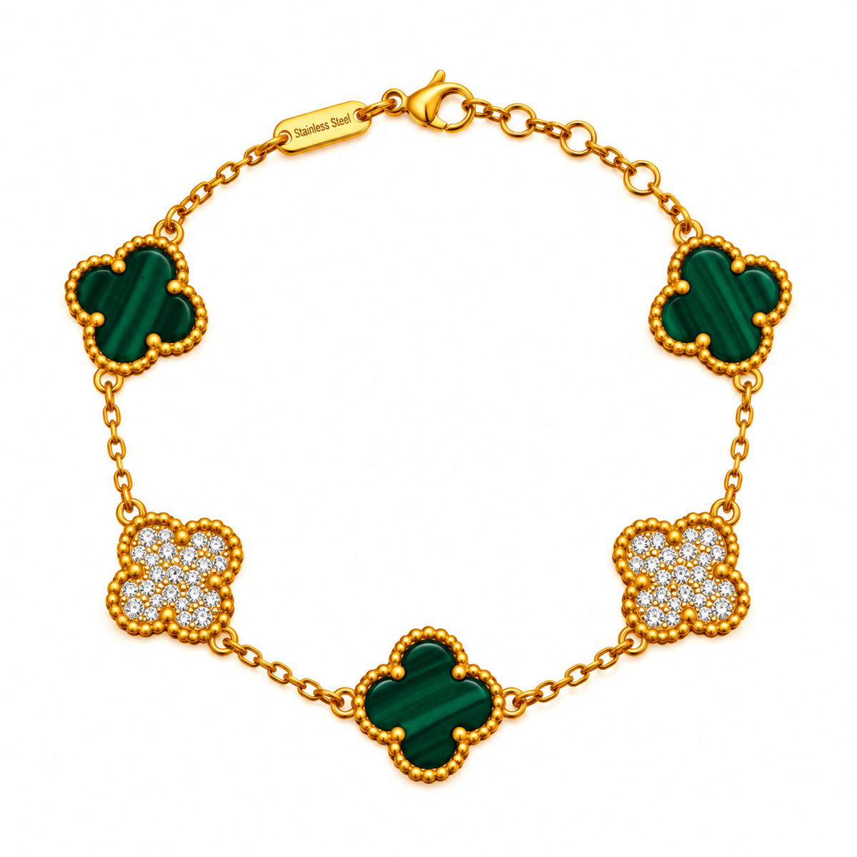 Colorful with stone Clover bracelet