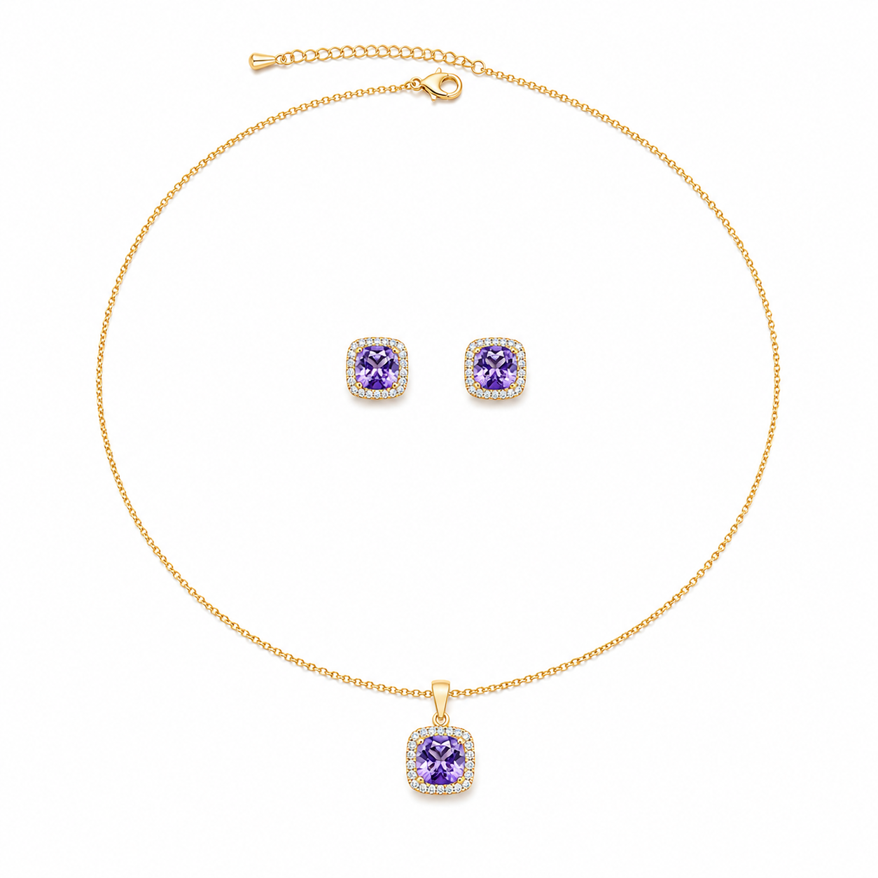 Lavender Luxe Set – Gold & Amethyst Shine ✨