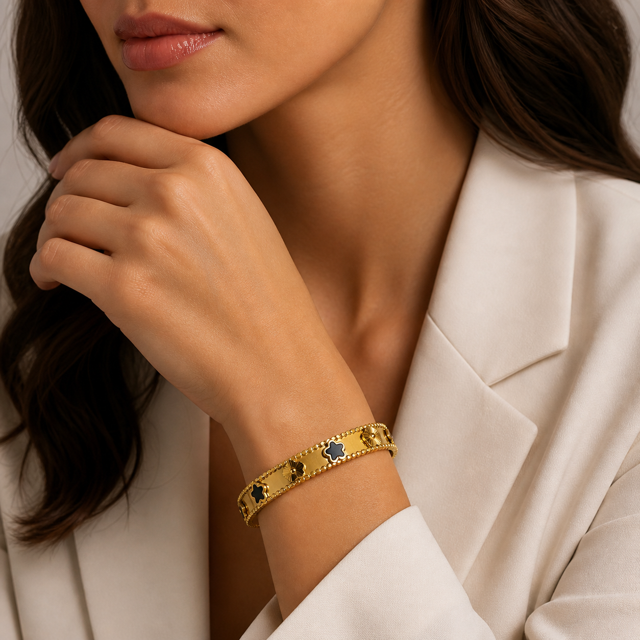 Clover Bloom Gold-Plated Bracelet