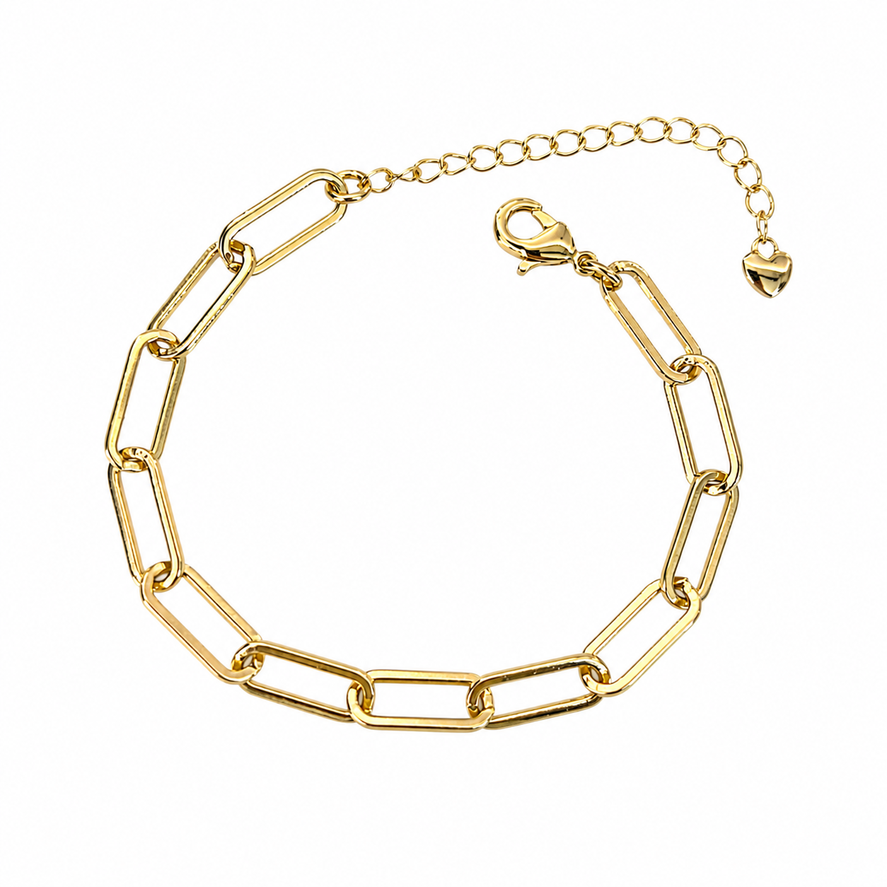 Thick Gold Paperclip Chain Bracelet