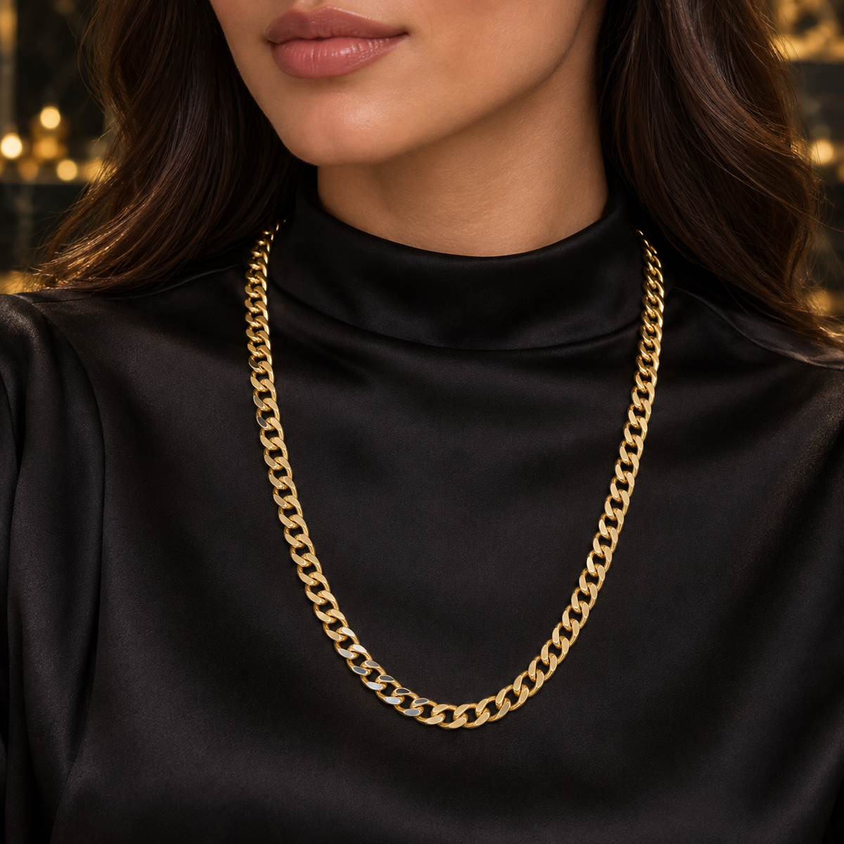 Curb Chain Necklace – Classic Golden Shine