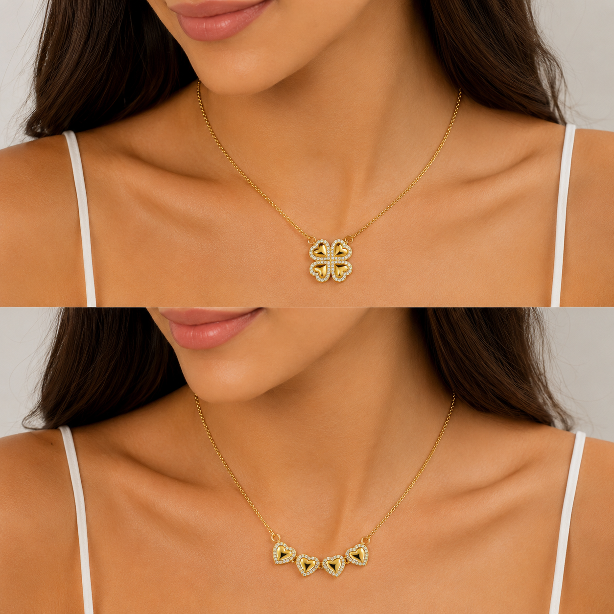 Convertible Clover Heart Necklace (2-in-1)