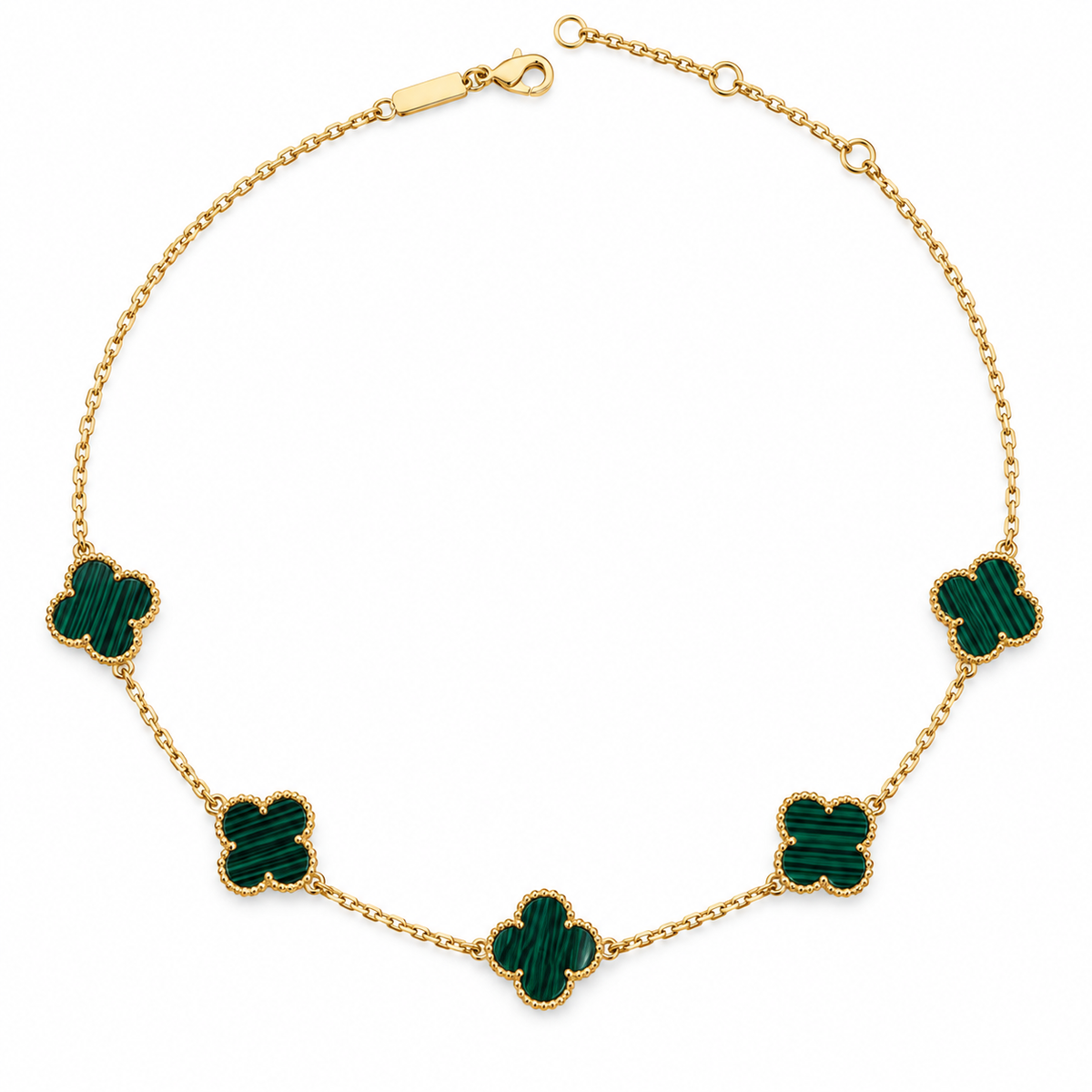 Vip 5 flower Clover Necklace – 18K Gold Plated Elegance(40cm)