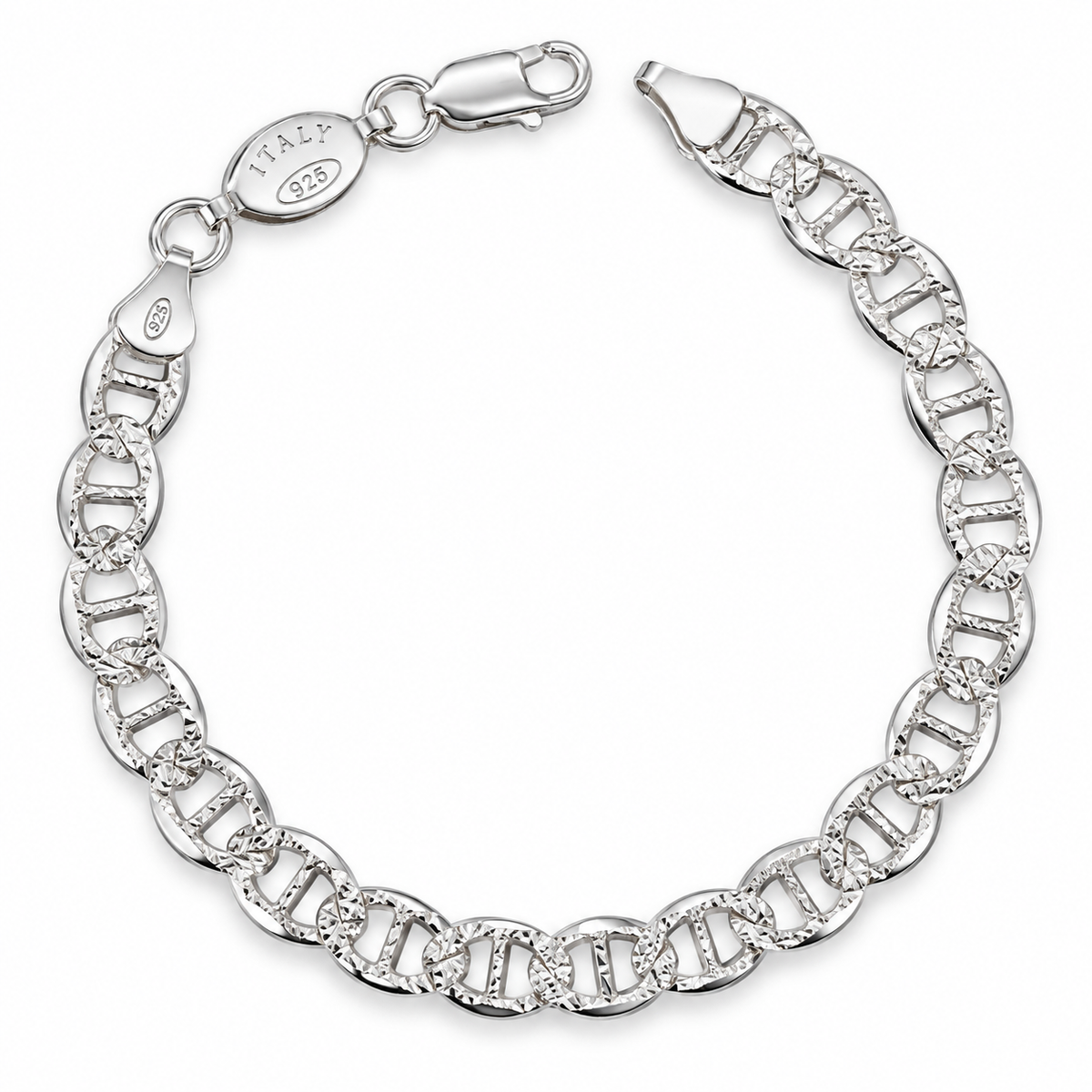 925 Sterling Silver Mariner Link Bracelet(20.5cm/7mm/9.3g)