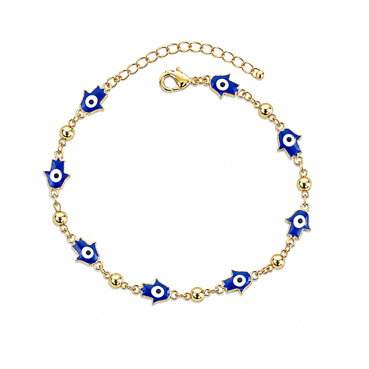 Hamsa Evil Eye Anklet – Available in Blue & Navy