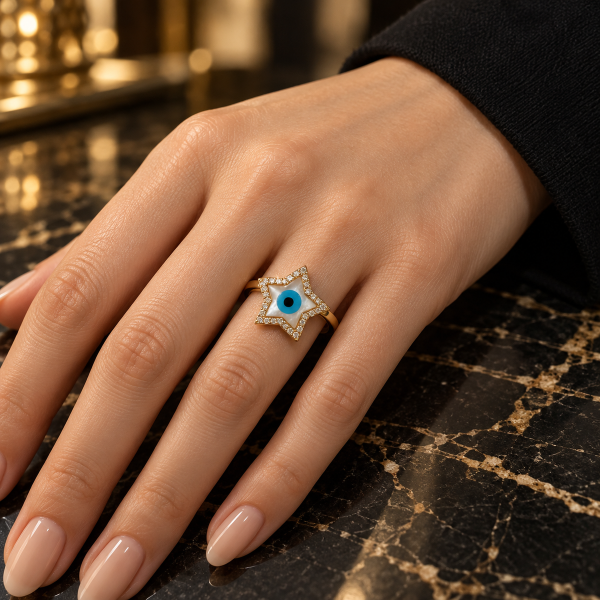 Star Evil Eye Ring(free size)