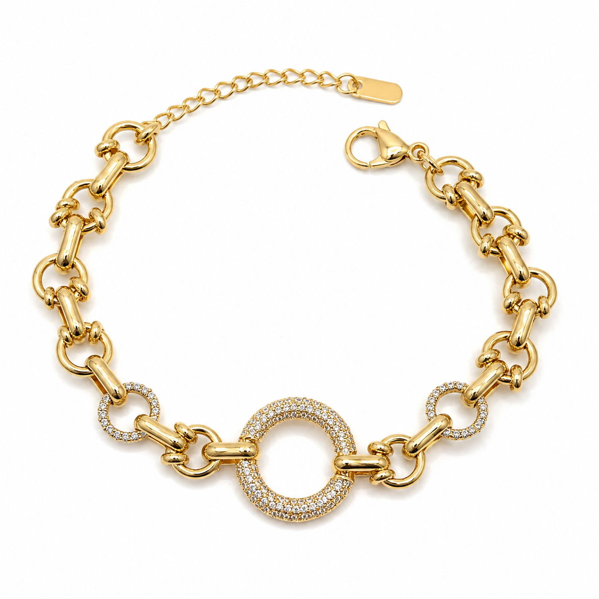 Crystal Circle Link Bracelet
