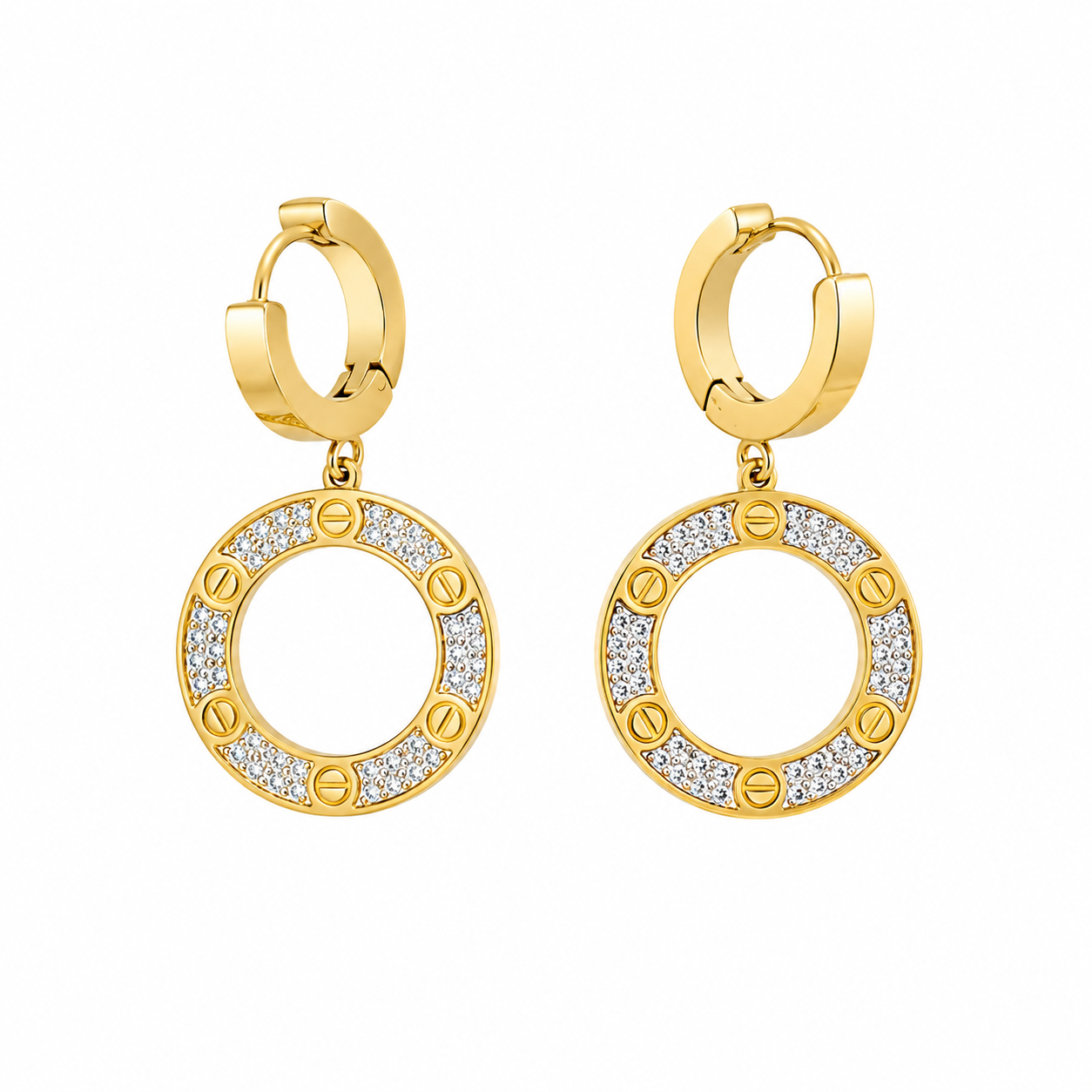 cartier Halo Gold Hoop Earrings