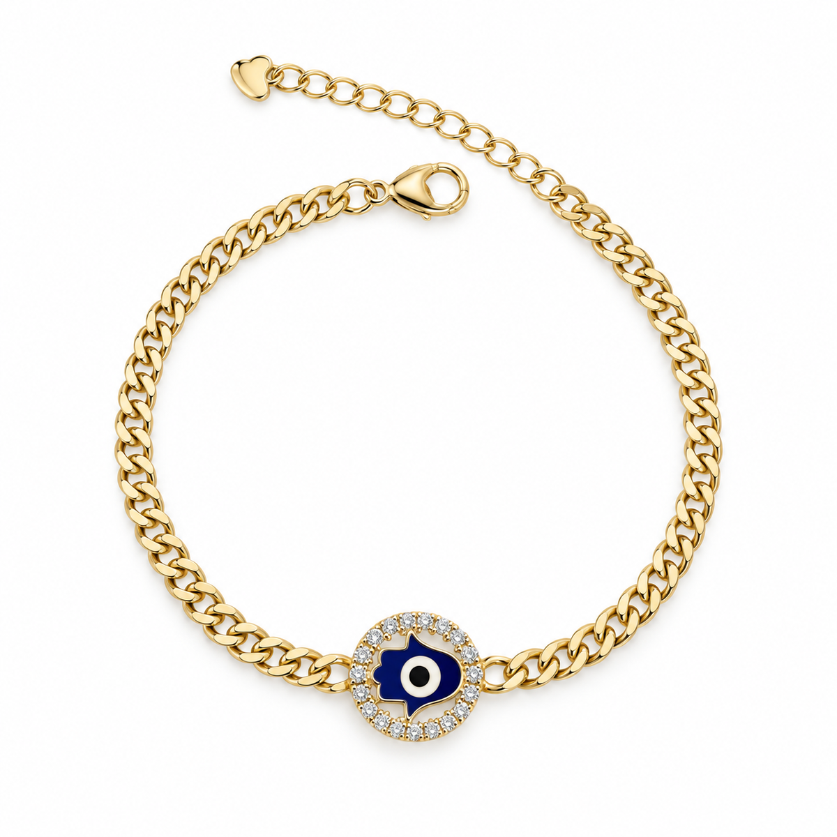 Hamsa Evil Eye Chain Bracelet – Protection with a Luxe Touch ✨
