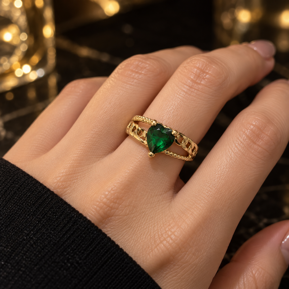 Chained Heart Ring