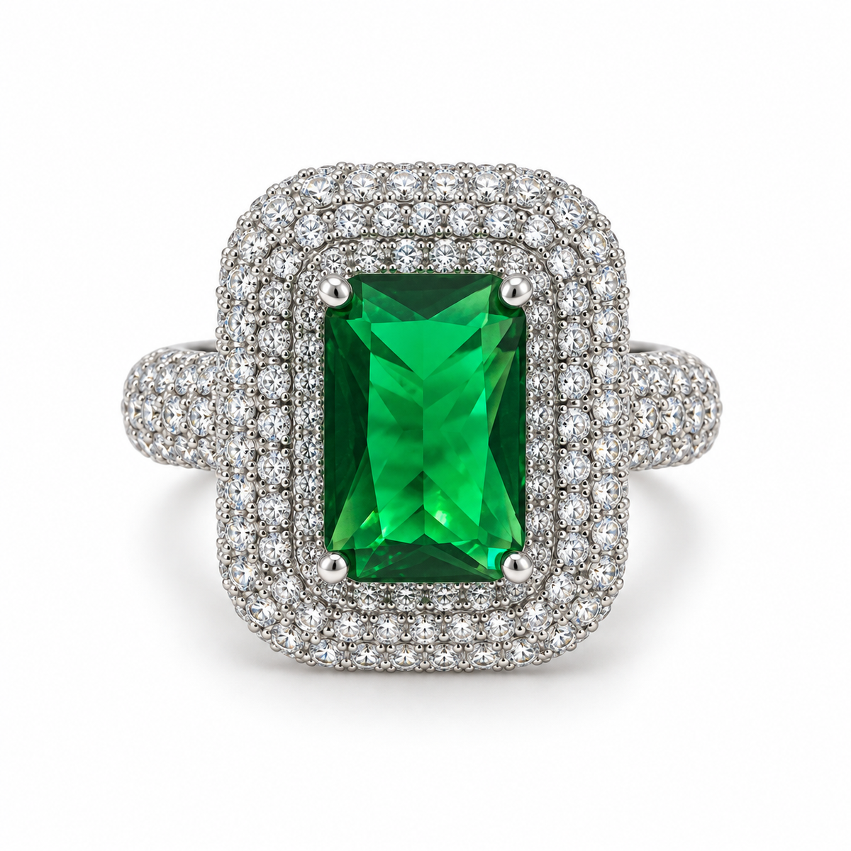 Royal Spark – Silver Gemstone Cocktail Ring
