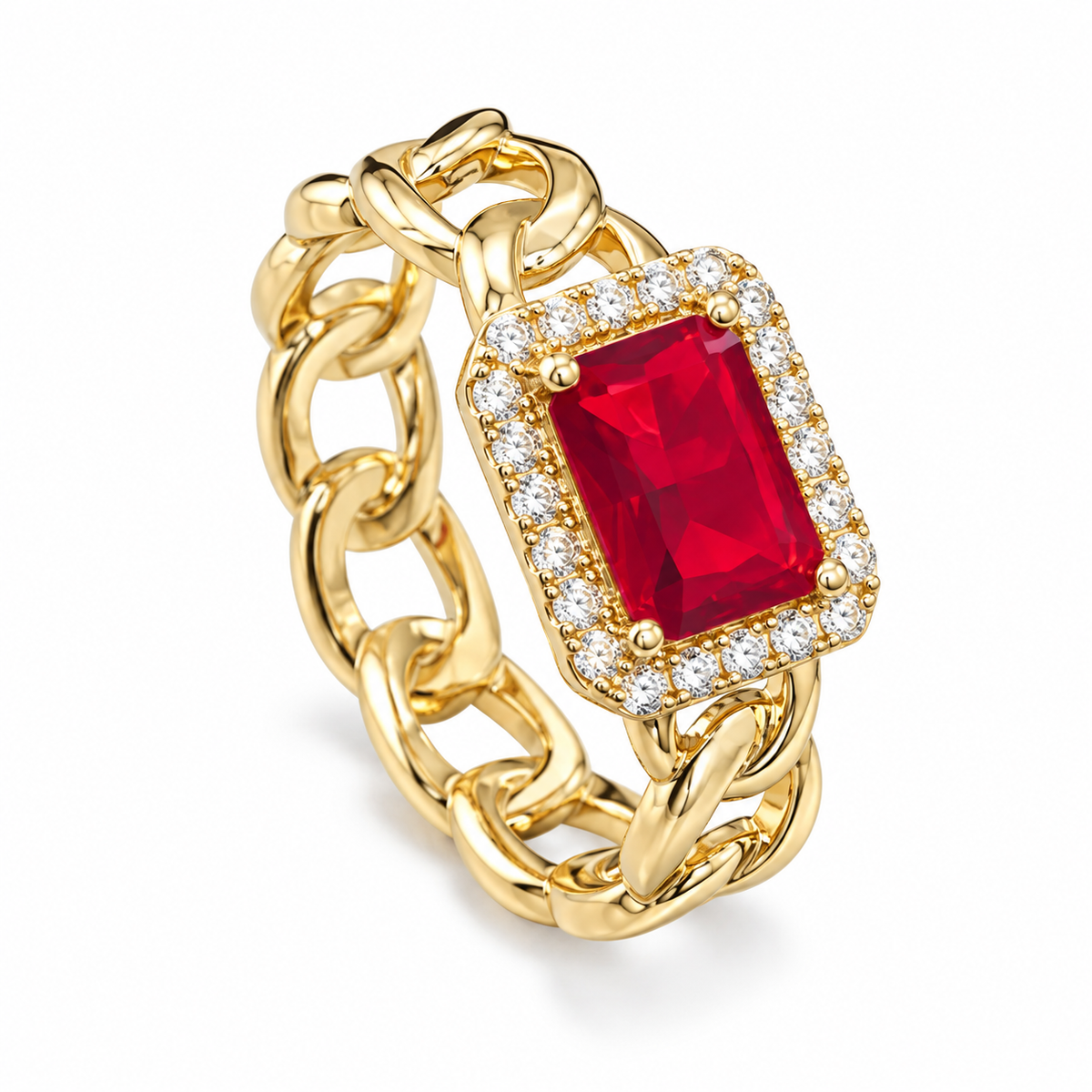 Royal Chain Gem Ring – Multiple Colors