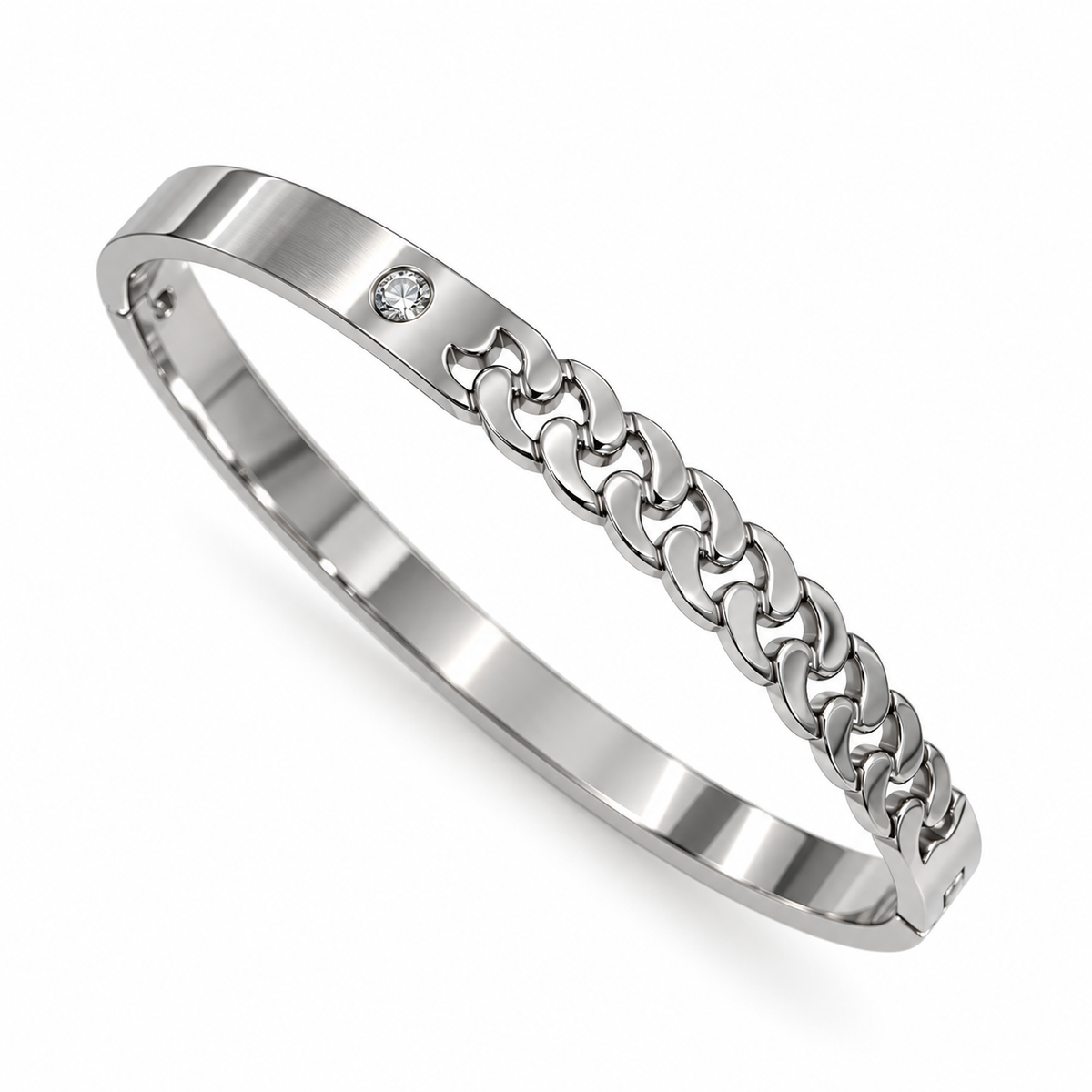 Crystal Cuban Link Bangle