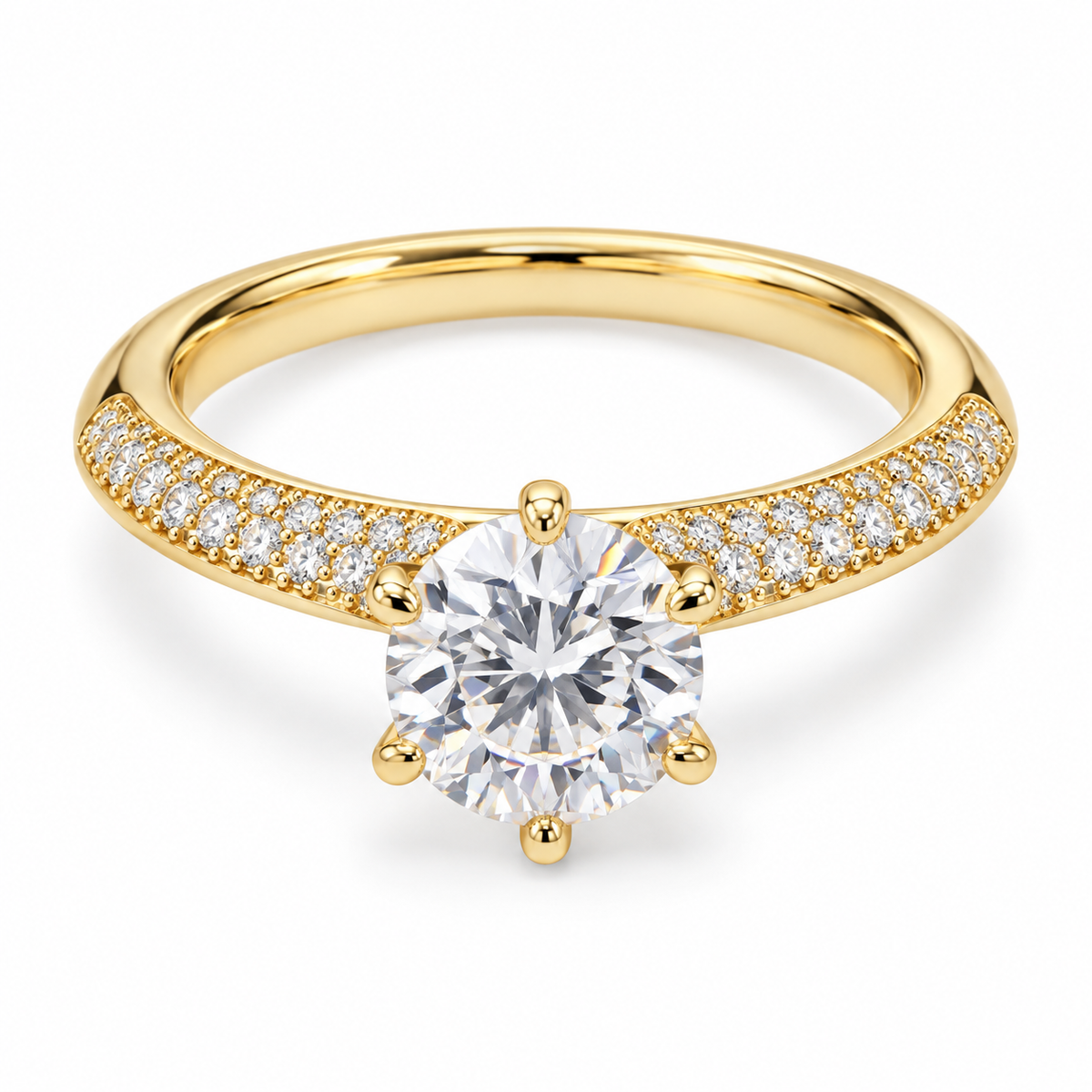 golden Luxe Crown Solitaire Ring
