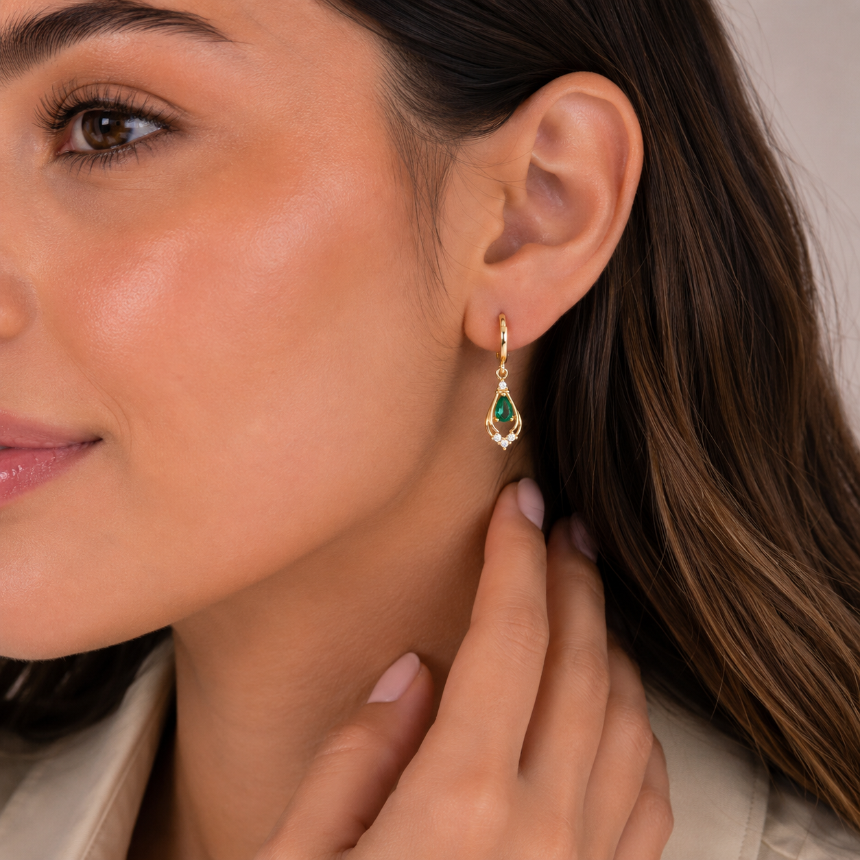 Teardrop Huggie Earrings