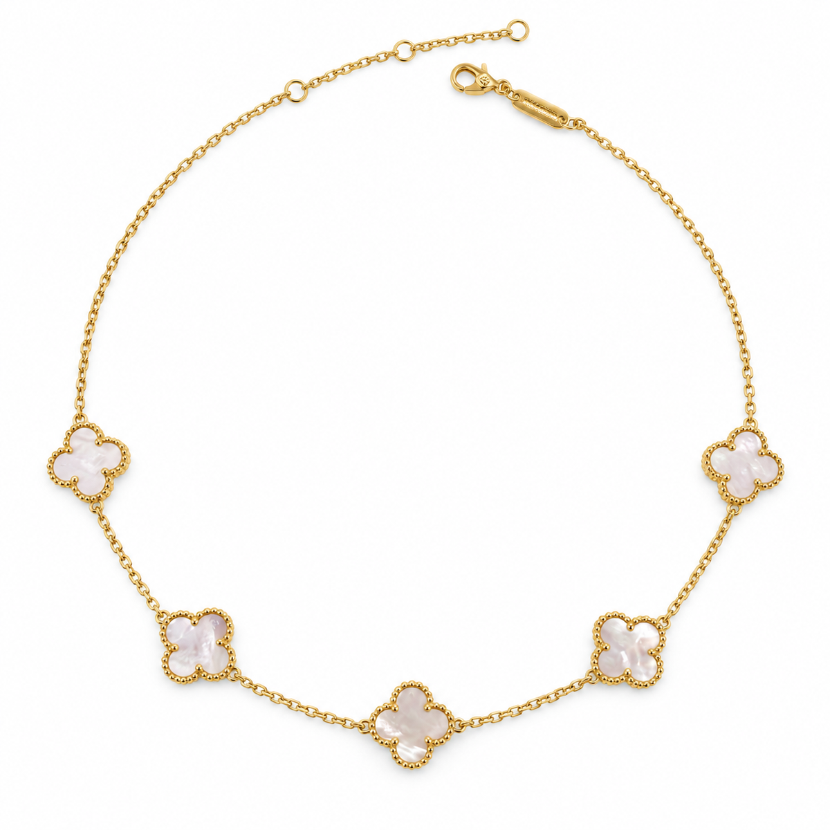 Vip 5 flower Clover Necklace – 18K Gold Plated Elegance(40cm)