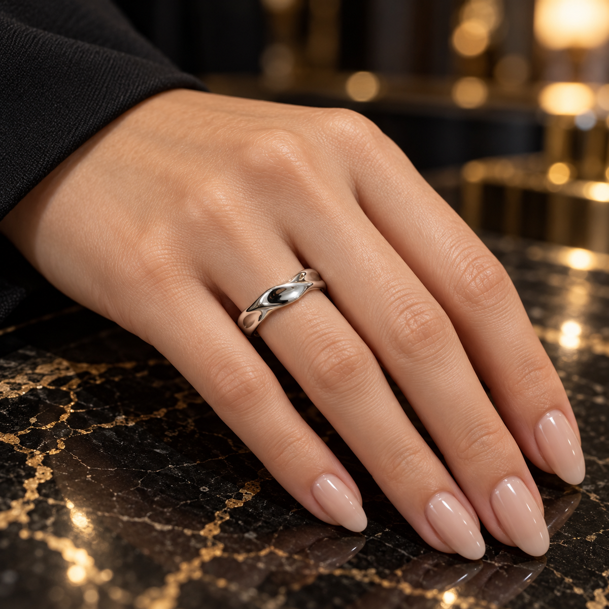 Wave Band Ring