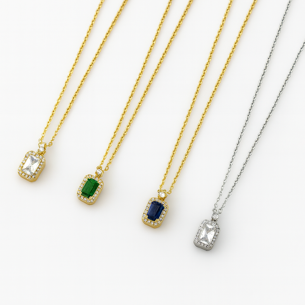 stone frame “Luxe Gemstone Glow” Necklace Collection ✨