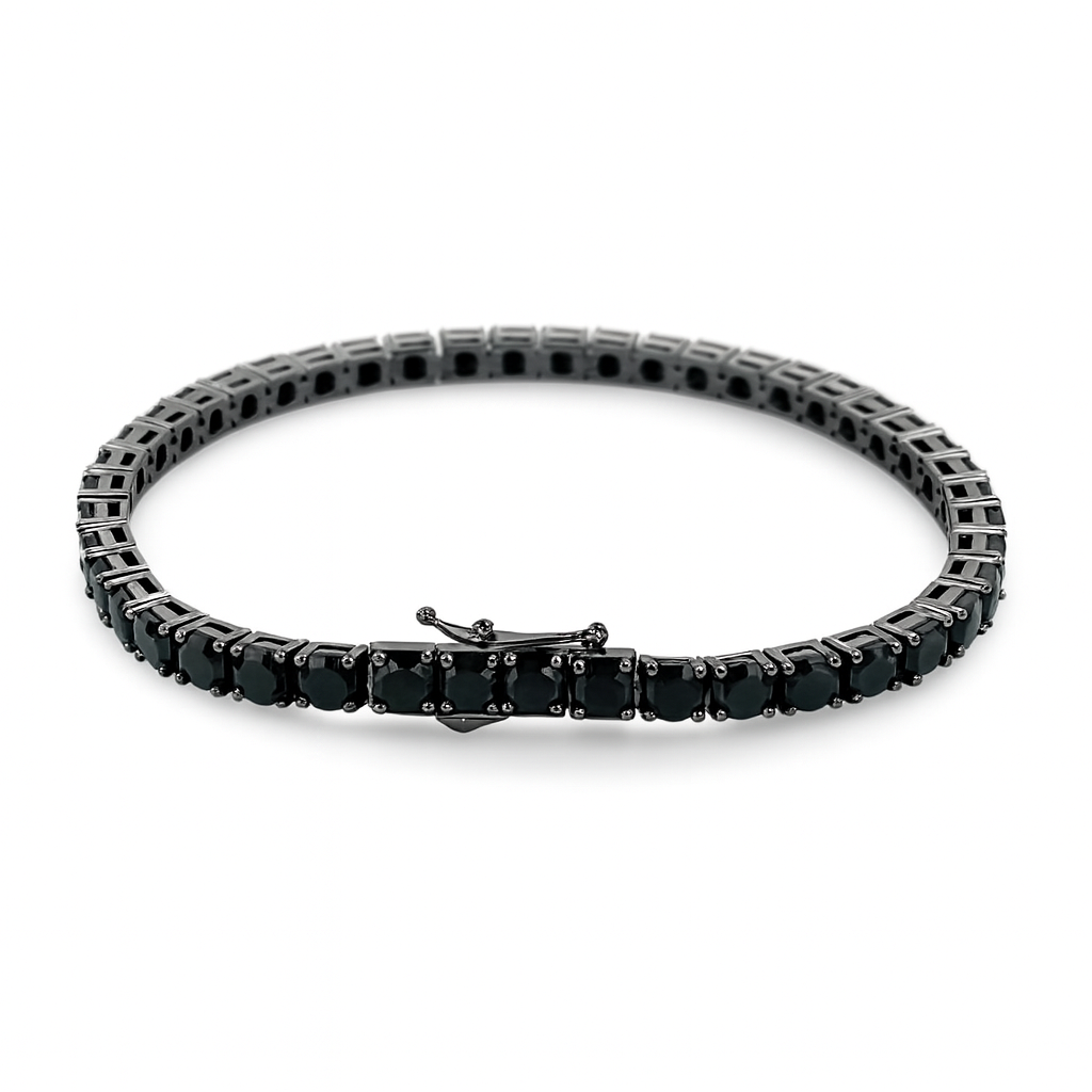 Silver 925 Full black Tennis Bracelet – All Black Luxe Edition