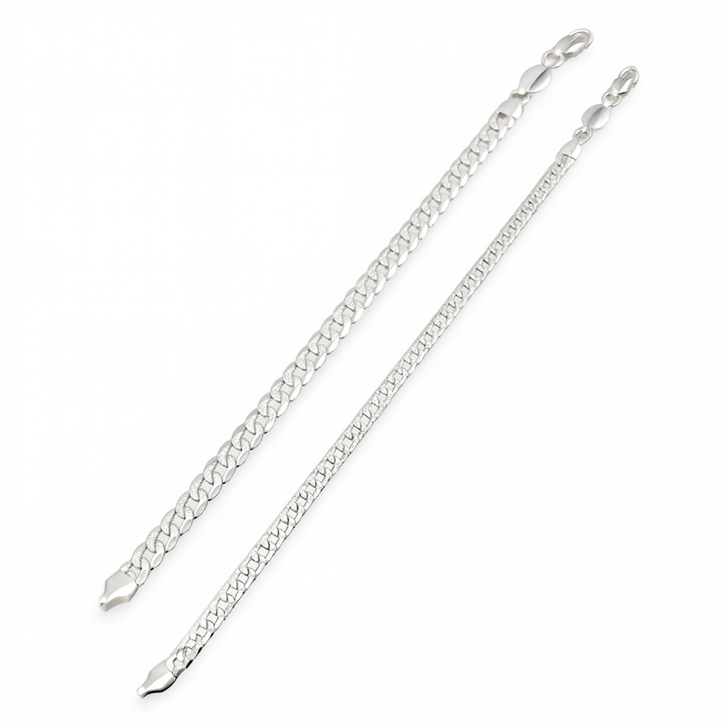 Silver 925 flat Chain bracelet– Classic Bracelets