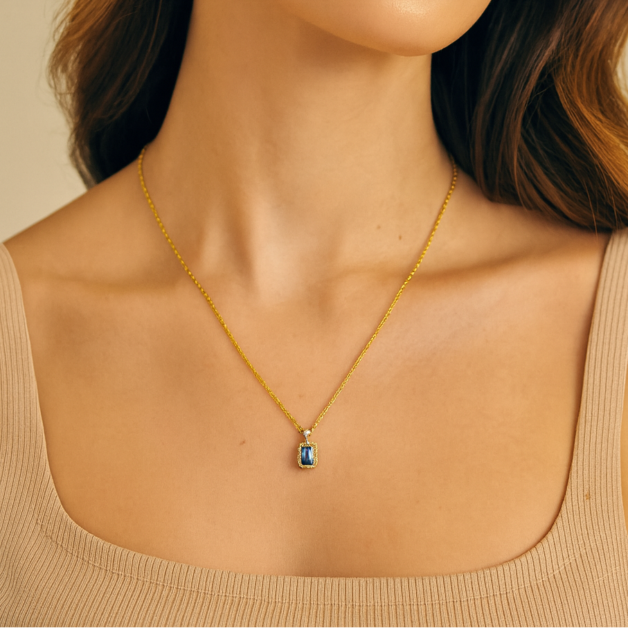 stone frame “Luxe Gemstone Glow” Necklace Collection ✨