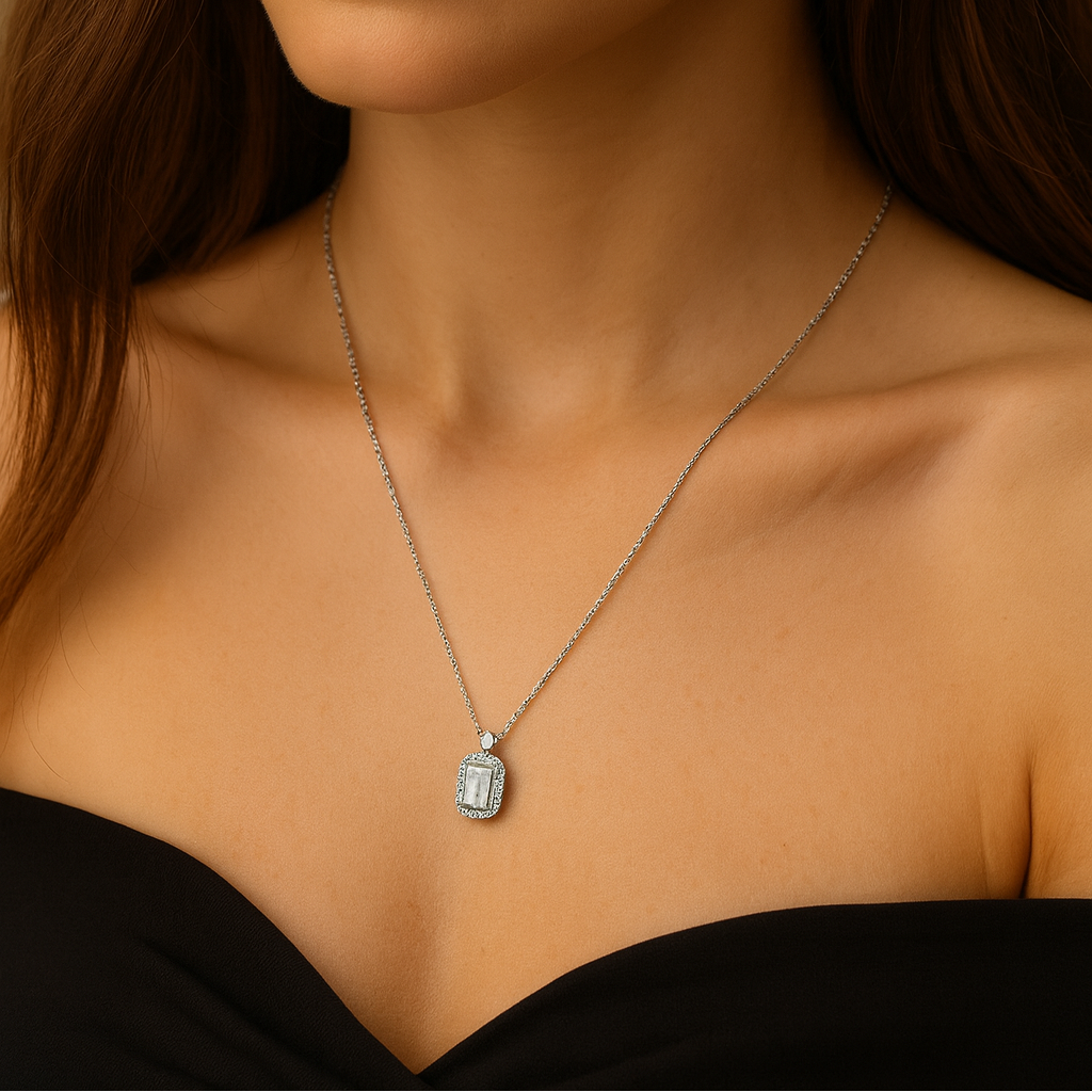 stone frame “Luxe Gemstone Glow” Necklace Collection ✨