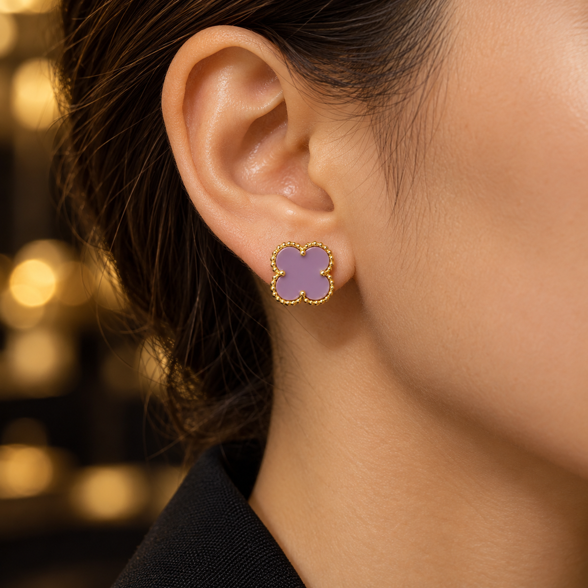 Clover Stud Earrings – Multi-Color Collection