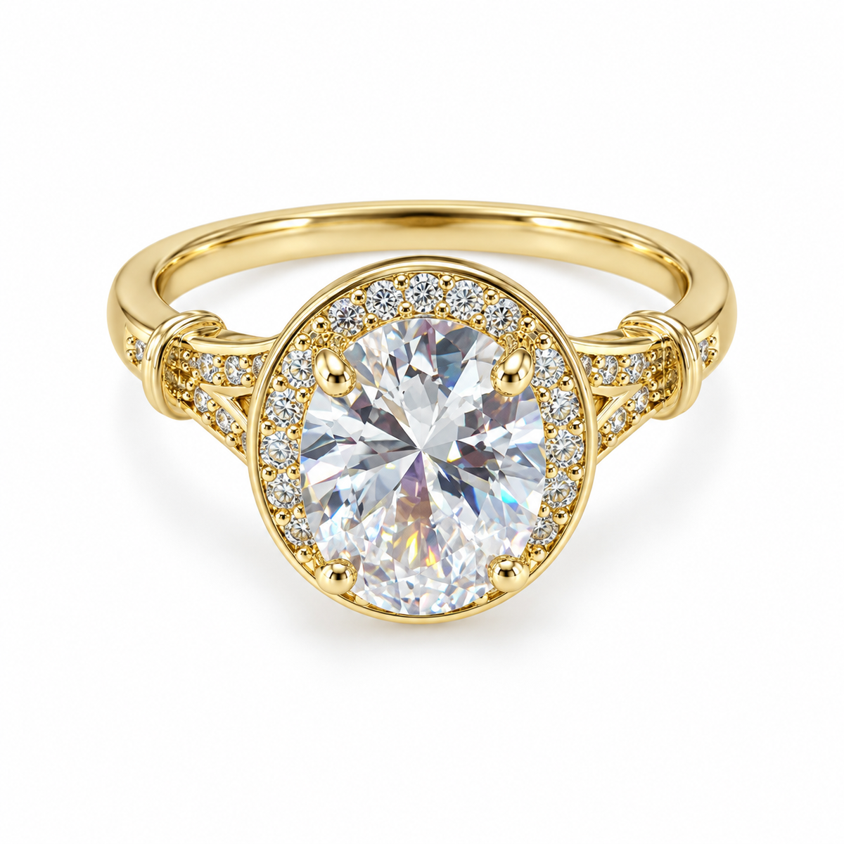 Halo Glamour Ring – Gold