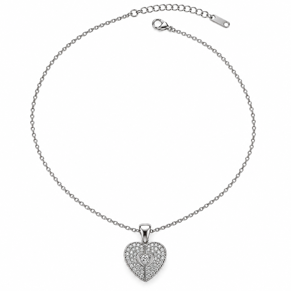 Angelic Heart Duo Necklace-open and close