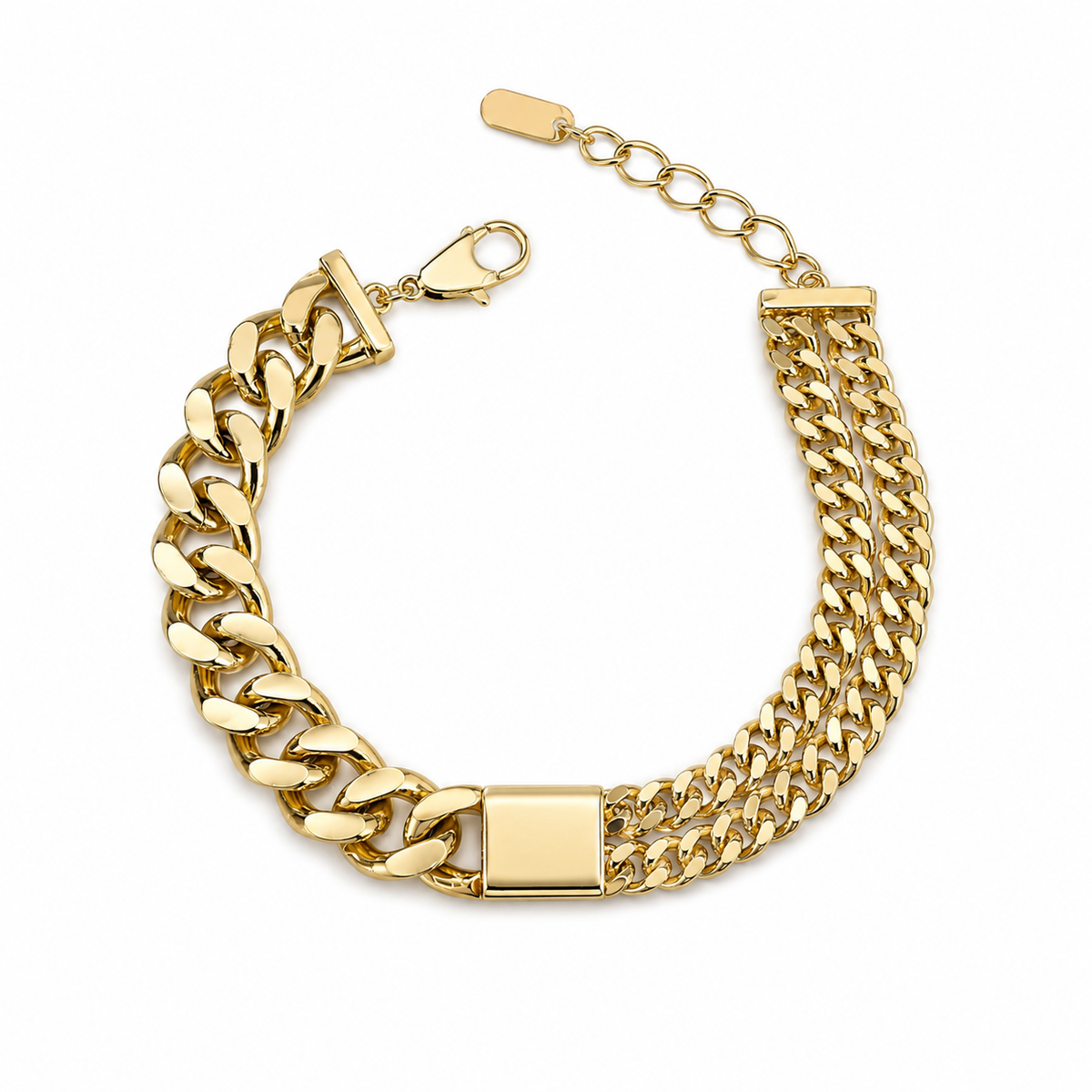 Multi chain Dual-Style Cuban Chain Bracelet