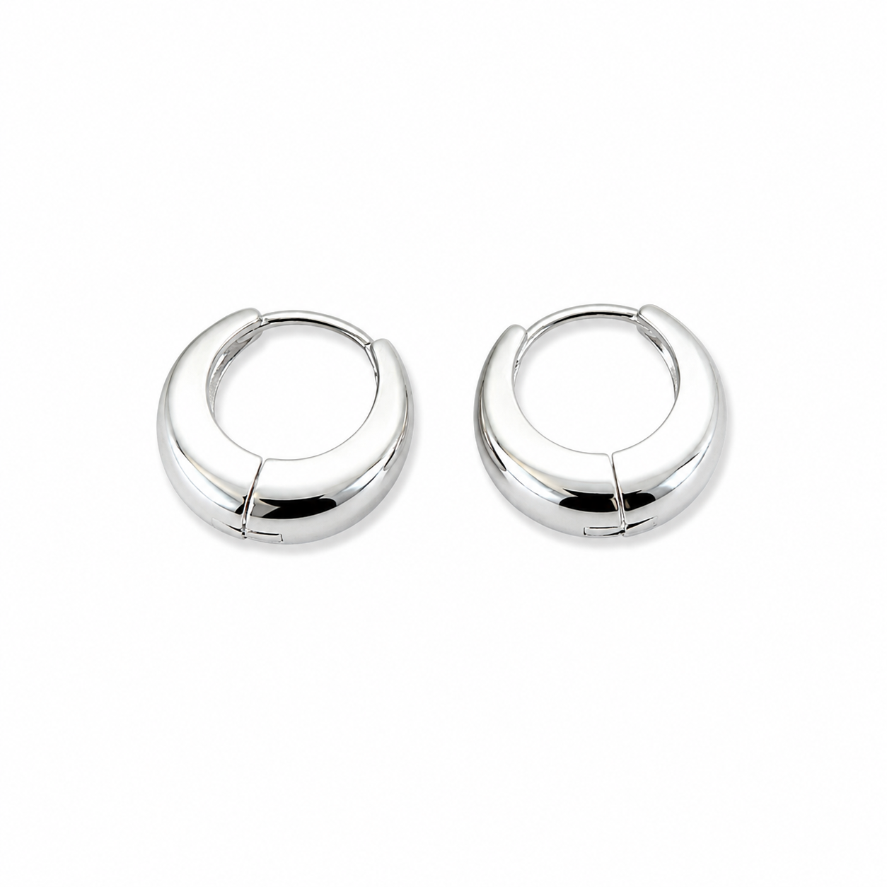 Classic Silver color Chunky Hoops earrings