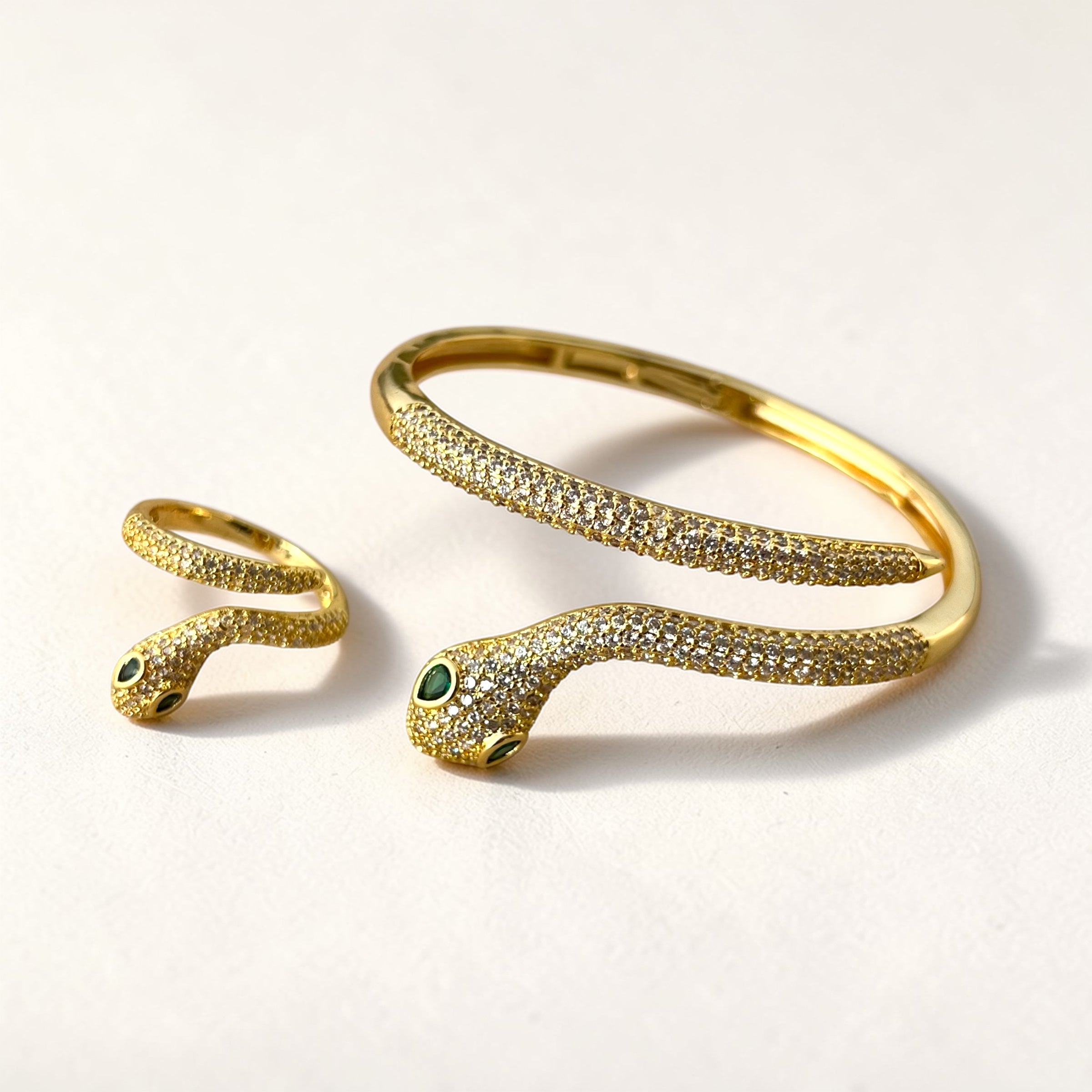 Serpent Snake Majesty Bracelet & Ring Set