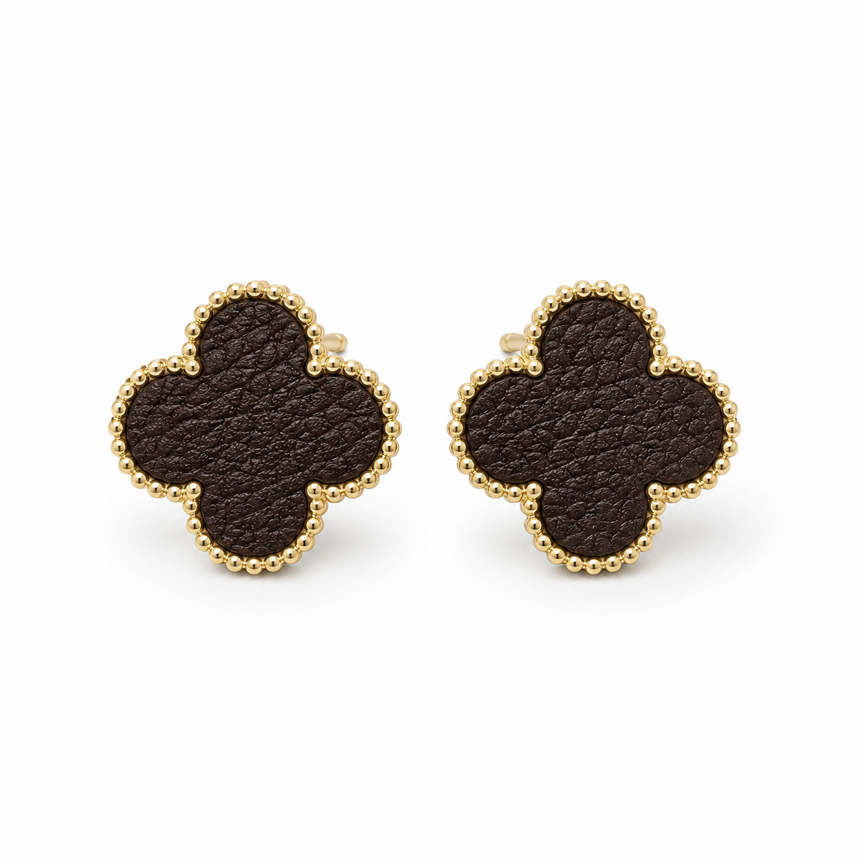 Leather Clover Earrings