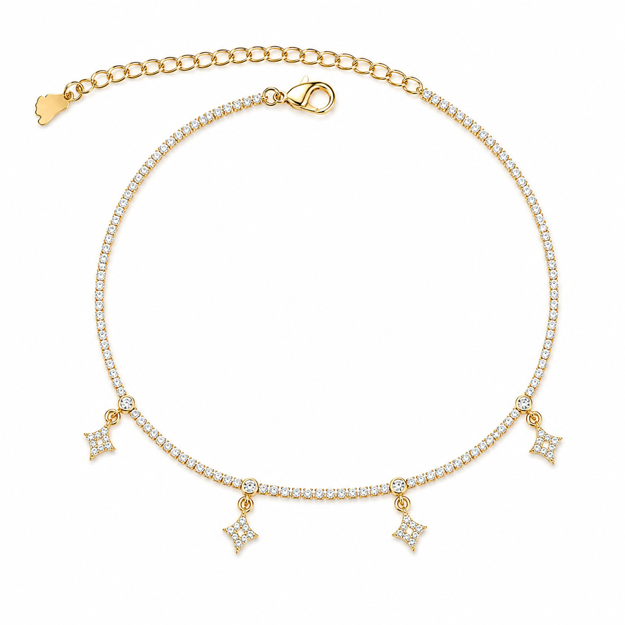 Crystal Star Charm Anklet