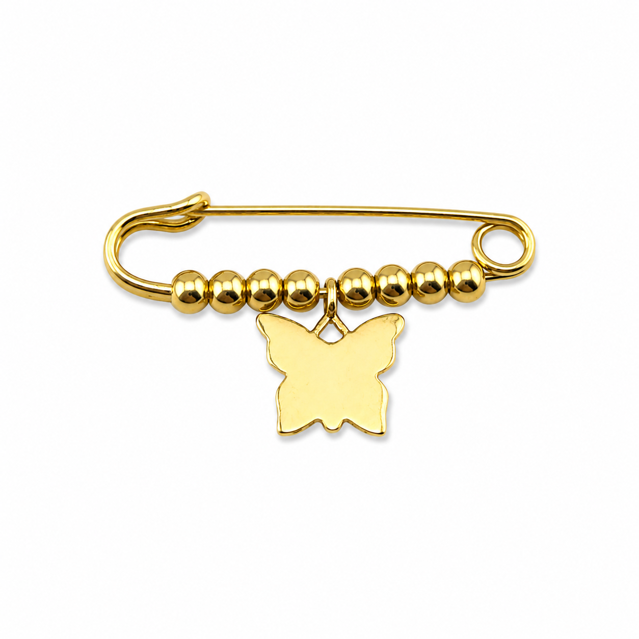 š¦ brooch Gold Butterfly Safety Pin ā Beaded Charm Design