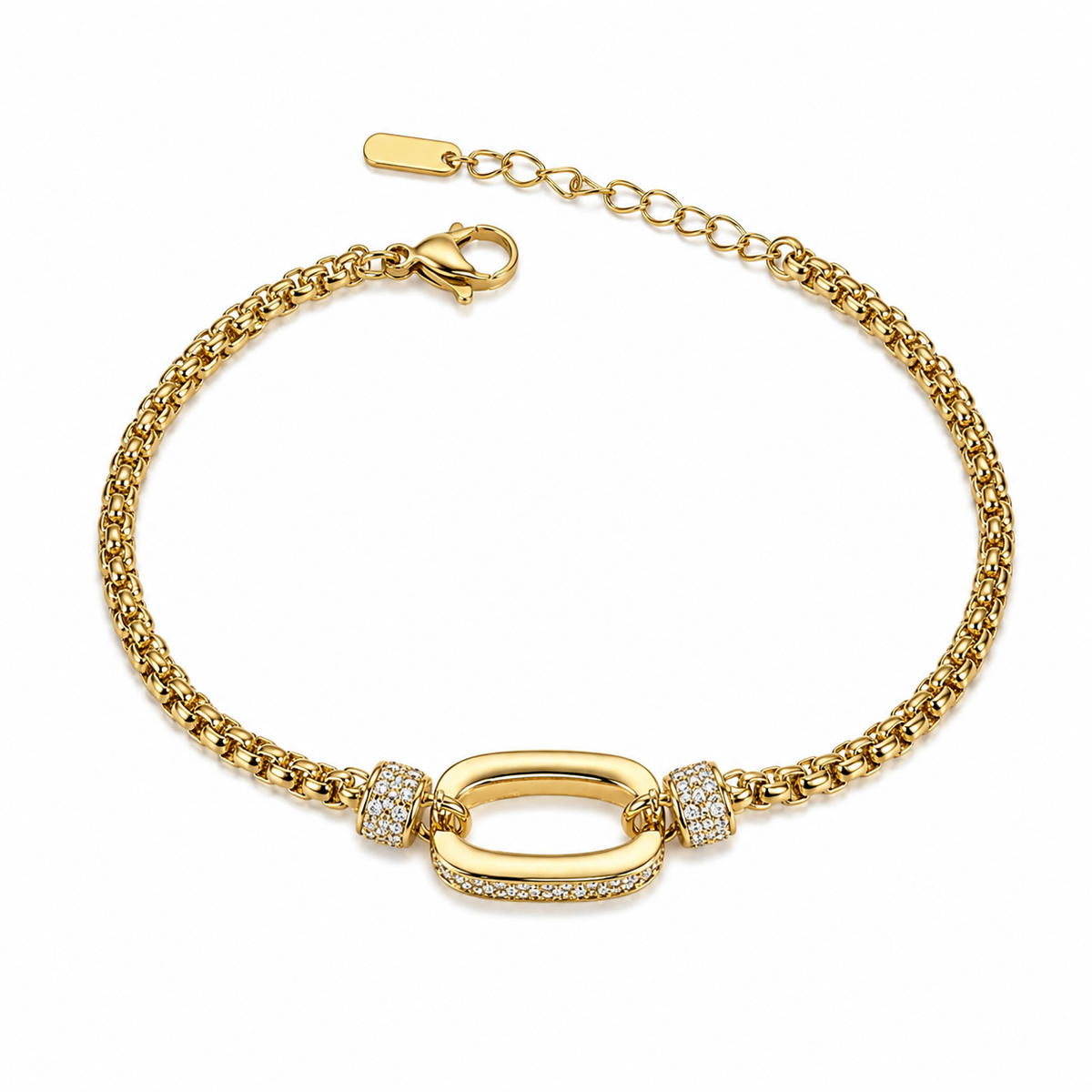 Crystal Oval Link Bracelet