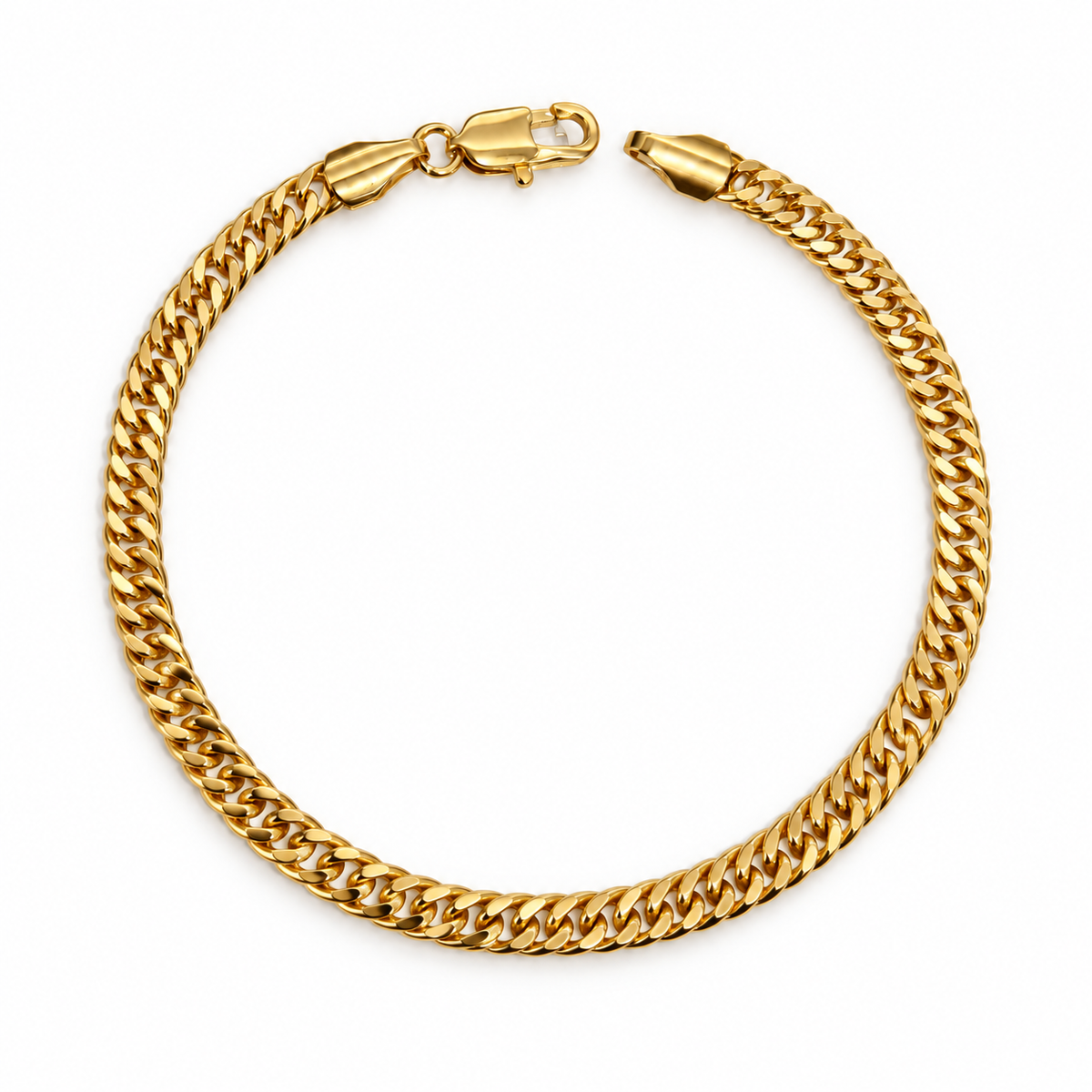 Flat Cuban chain Link Bracelet Collection – Multiple Widths