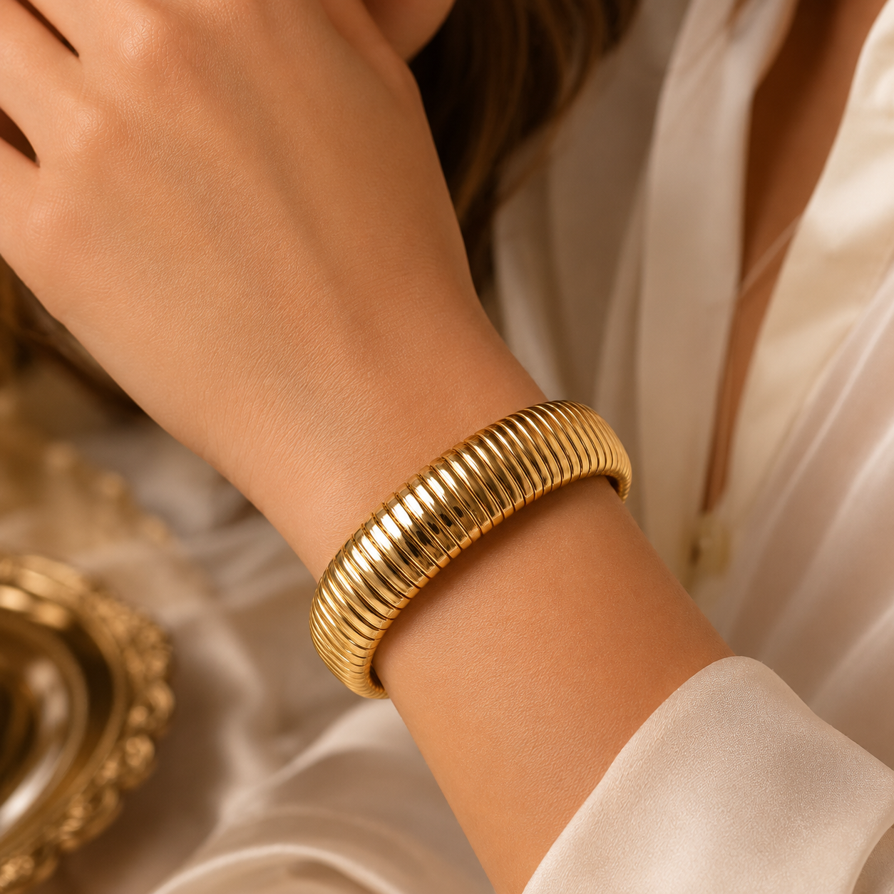 Elastic Gold Bangle