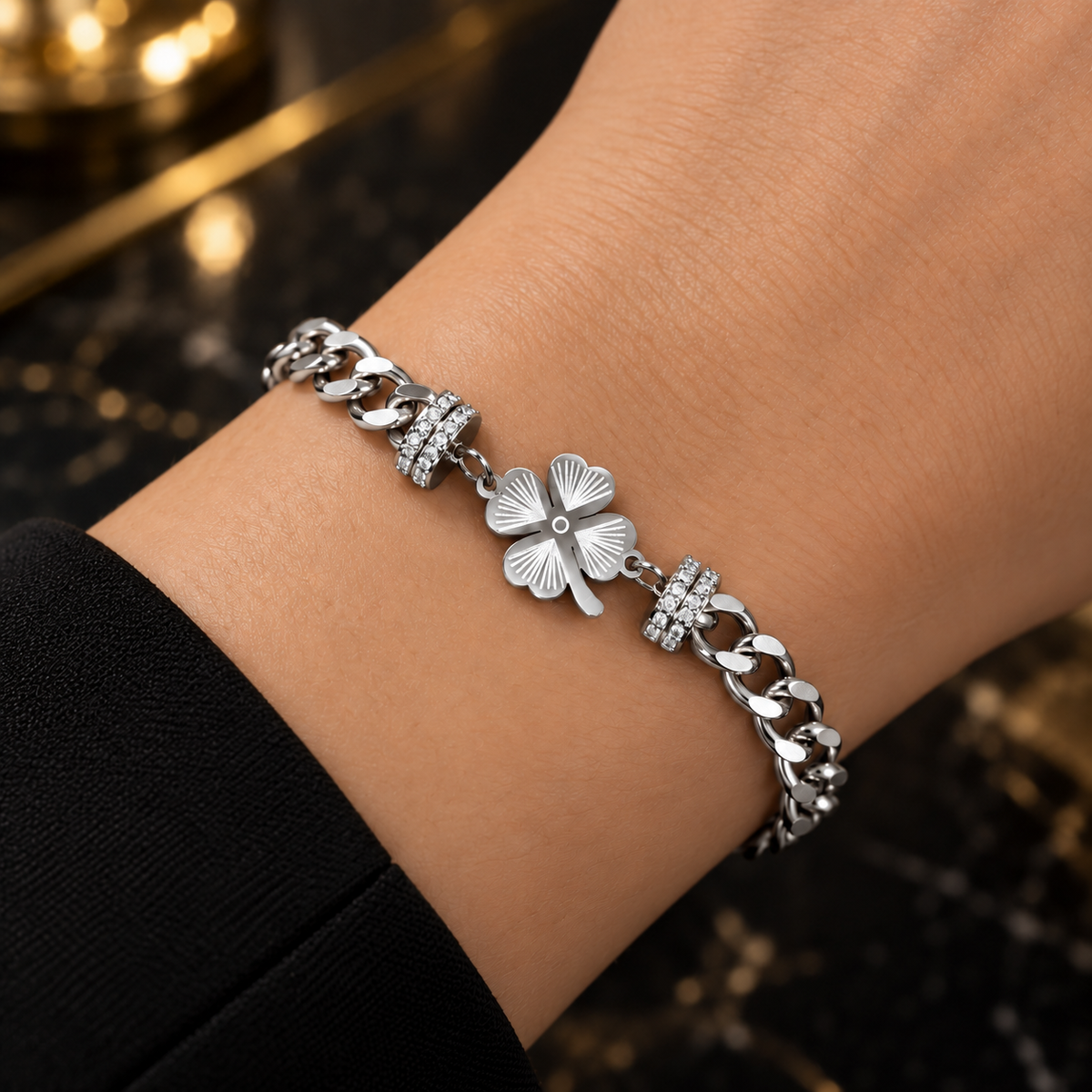 S.steel Lucky Clover Chain Bracelet