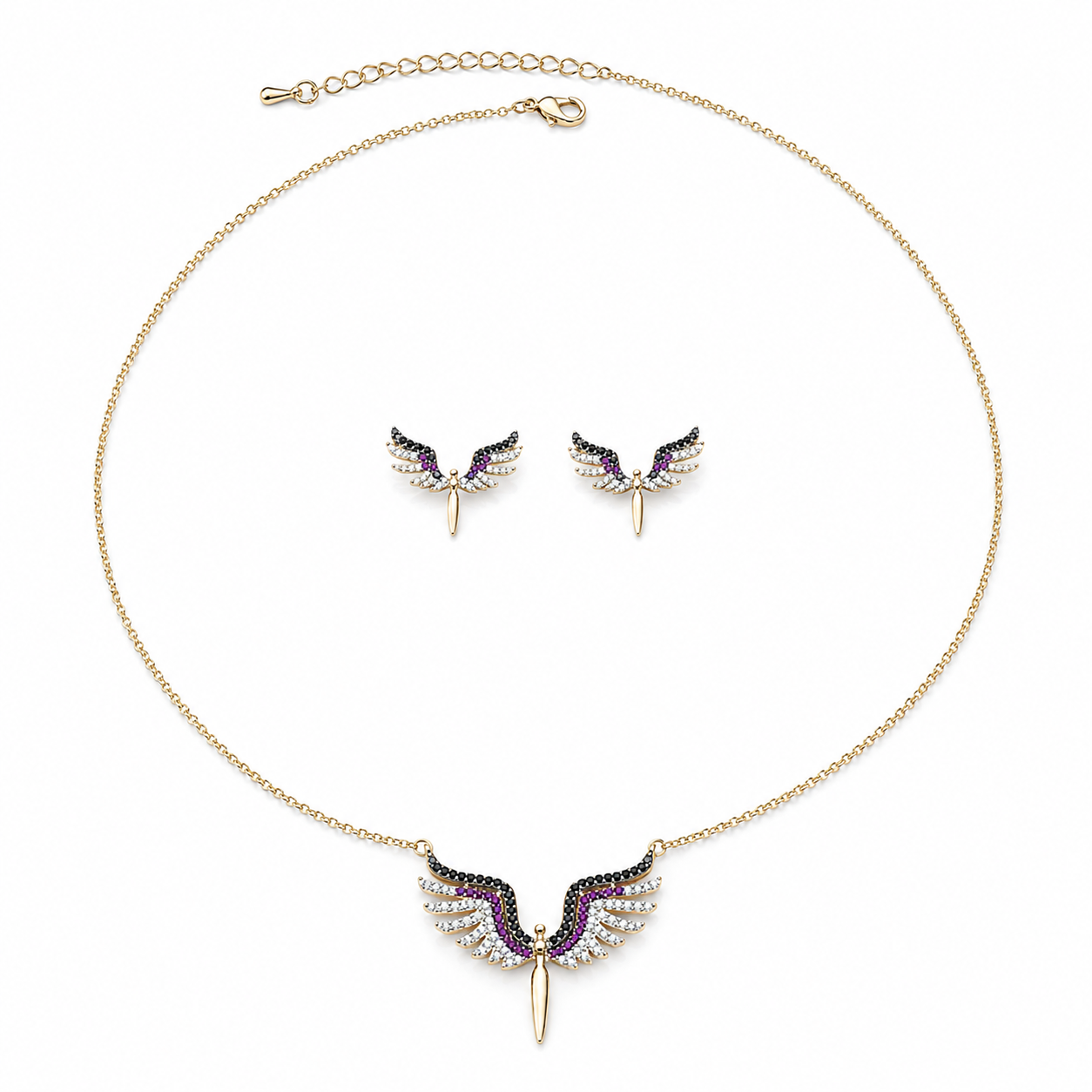 Angel phoenix– Winged Gold Jewelry Set